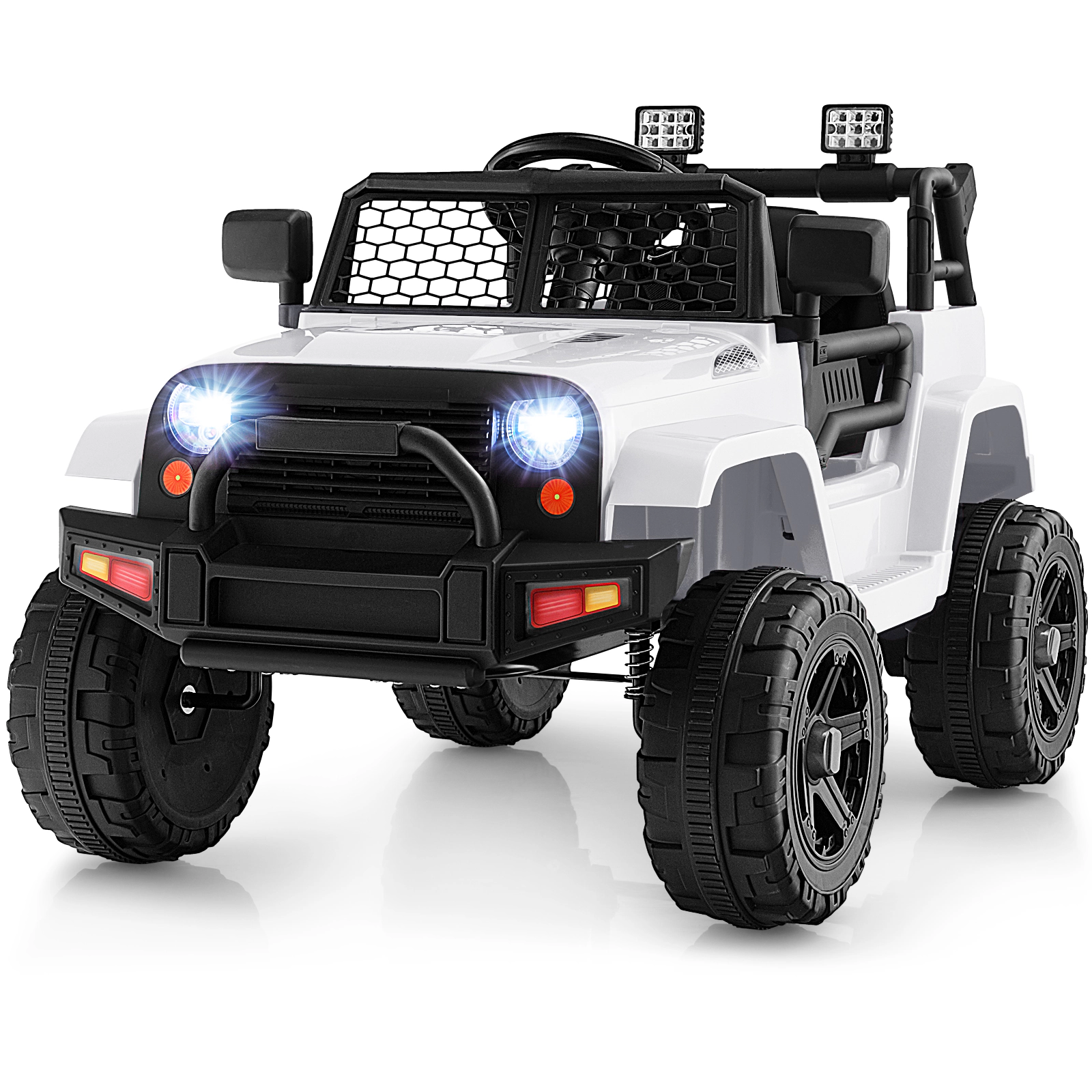 SUGIFT Parental Remote Control Headlights and USB Player 12V Kids Ride On Truck