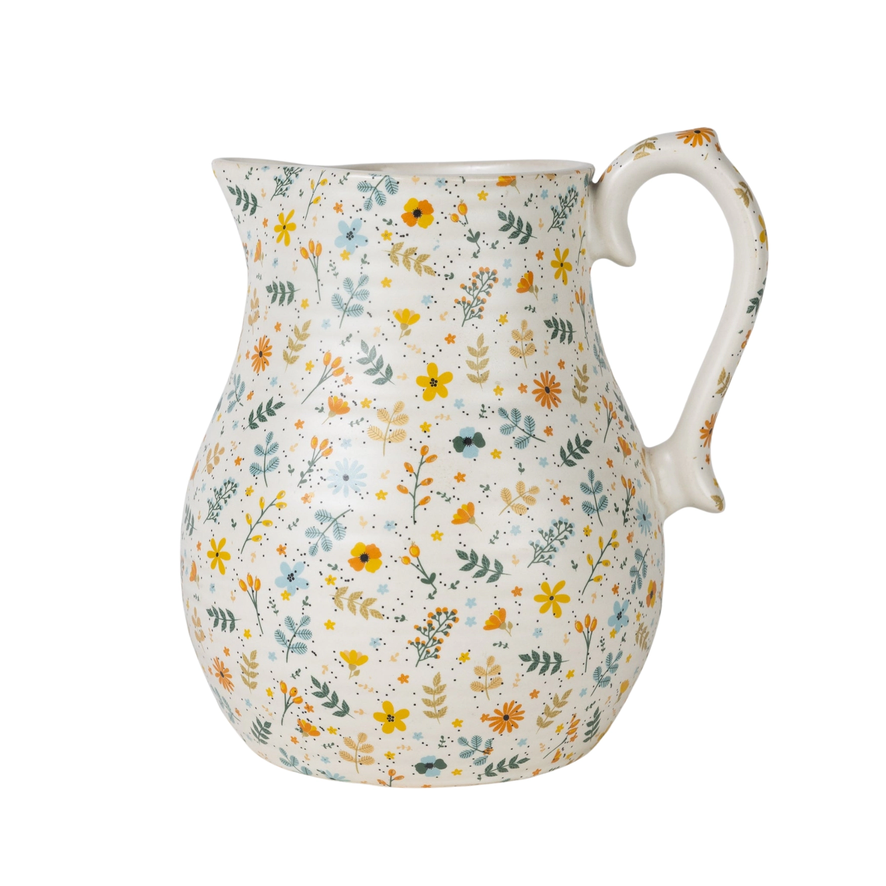 Ten Thousand Villages Tula Floral Ceramic Pitcher