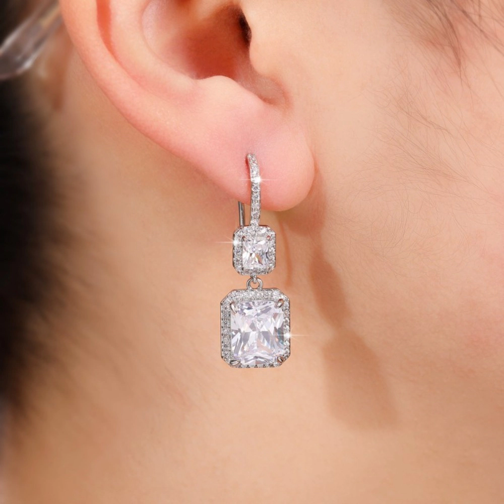 Modern Fashion Drop Earrings for Women Brilliant Cubic Zirconia Jewelry