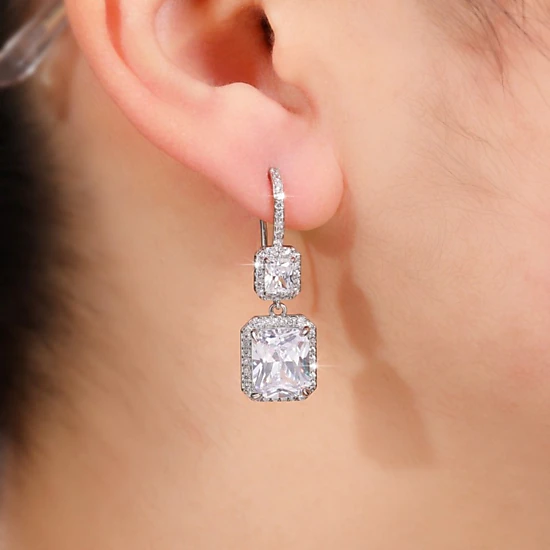 Modern Fashion Drop Earrings for Women Brilliant Cubic Zirconia Jewelry