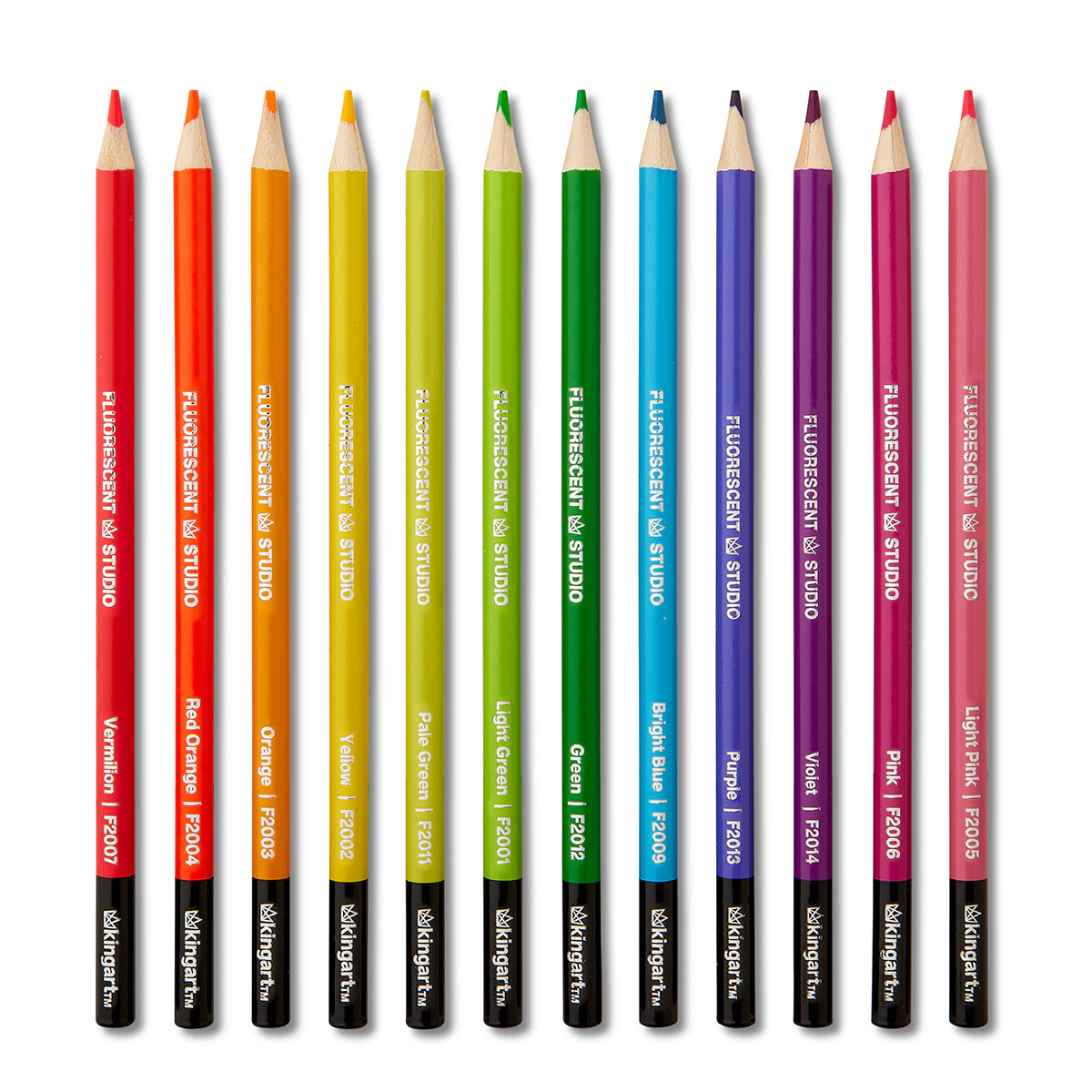 KINGART Colored Pencils - 12 Neon Fluorescent Colors
