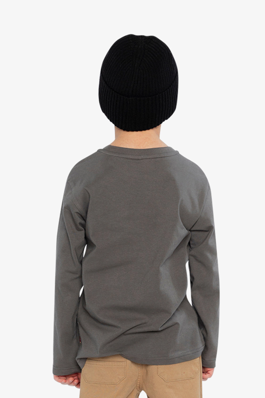Deux par Boys Long Sleeve Organic Cotton T-Shirt with Skateboarding Bear Graphic