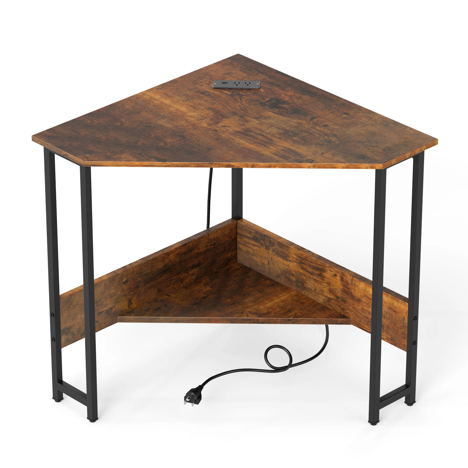 LJG Triangle Computer Corner Desk with Charging Station