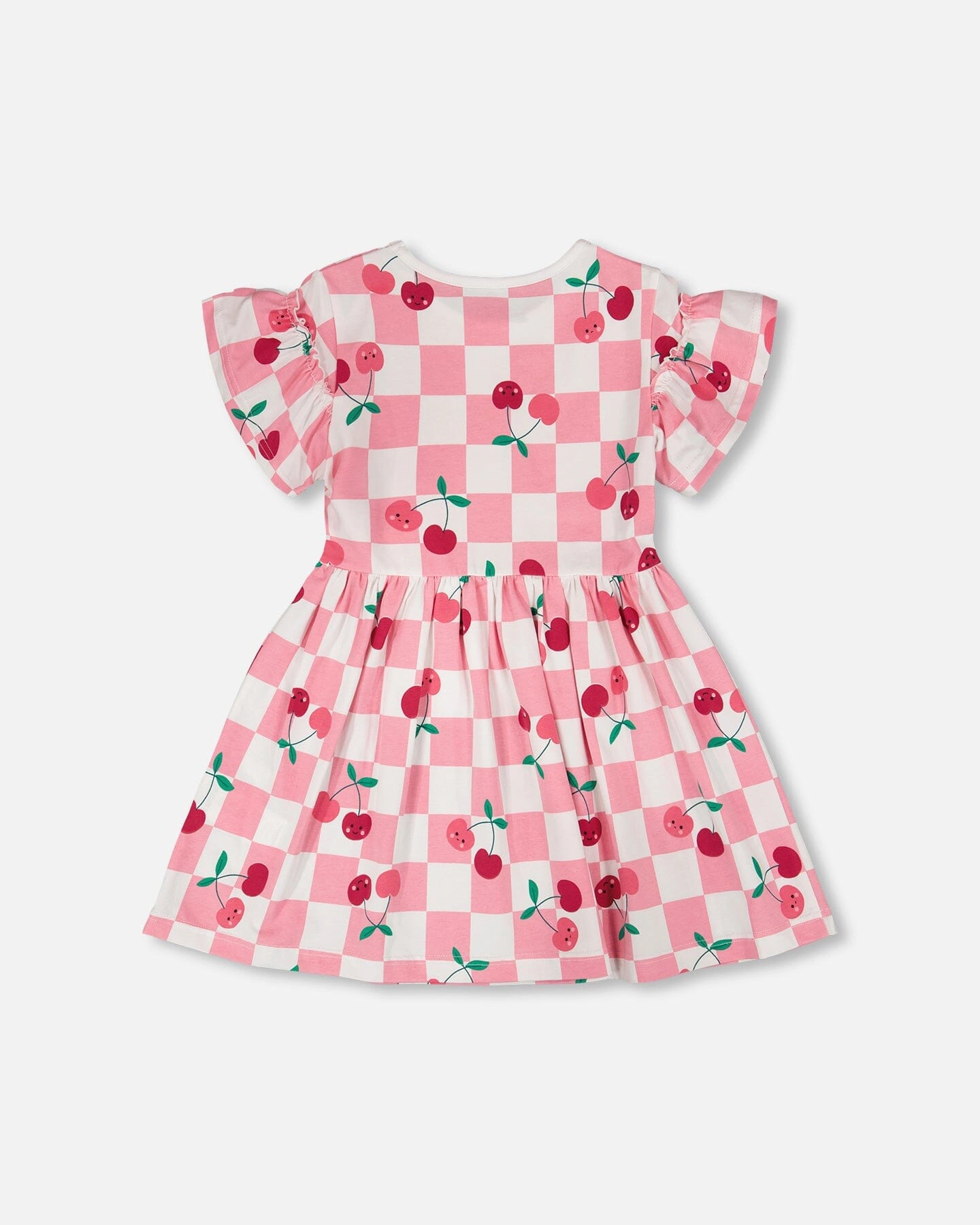Deux par Deux Girls Organic Cotton Jersey Dress Printed Cherries