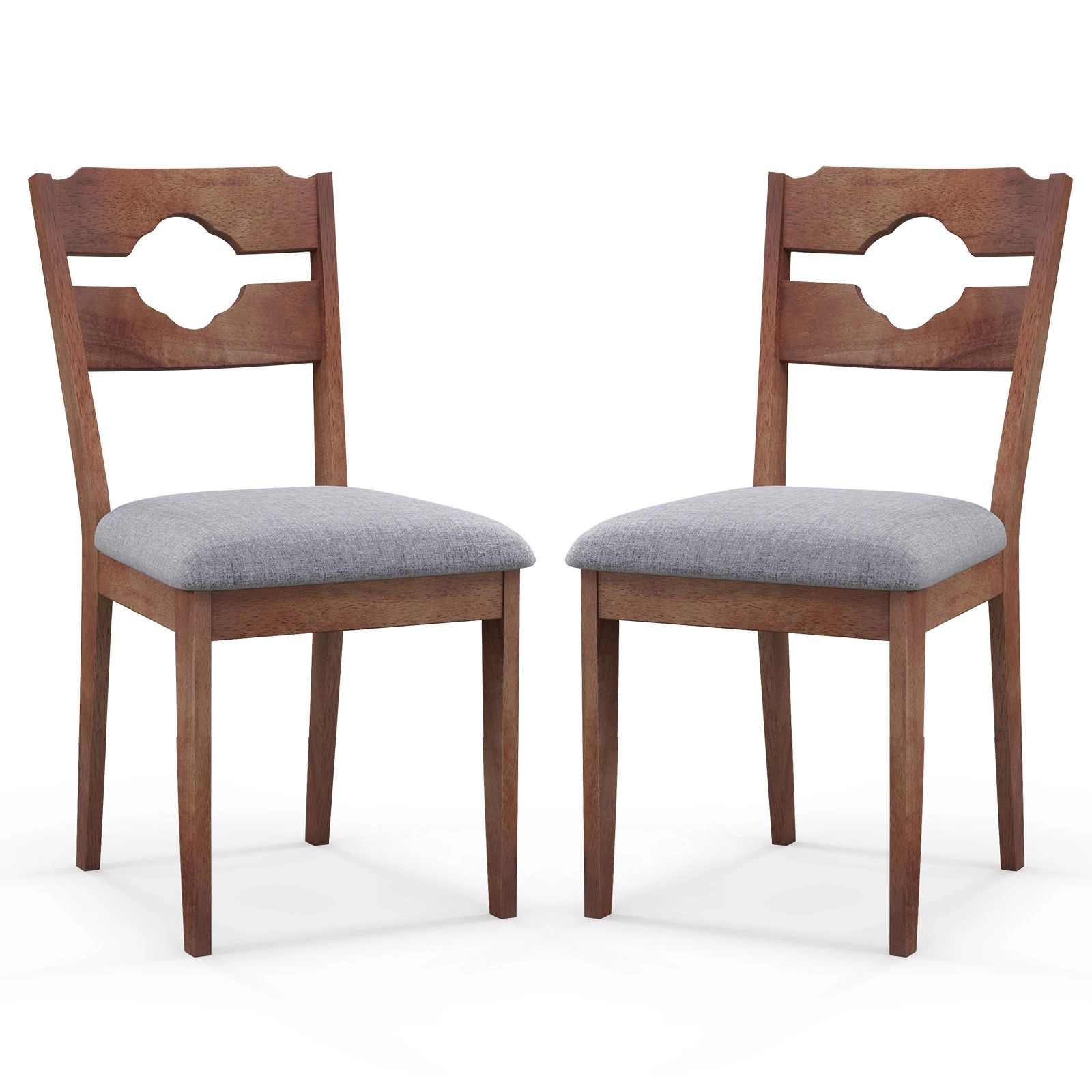 SlickBlue Upholstered Dining Chairs, High Back, Rubber Wood Frame