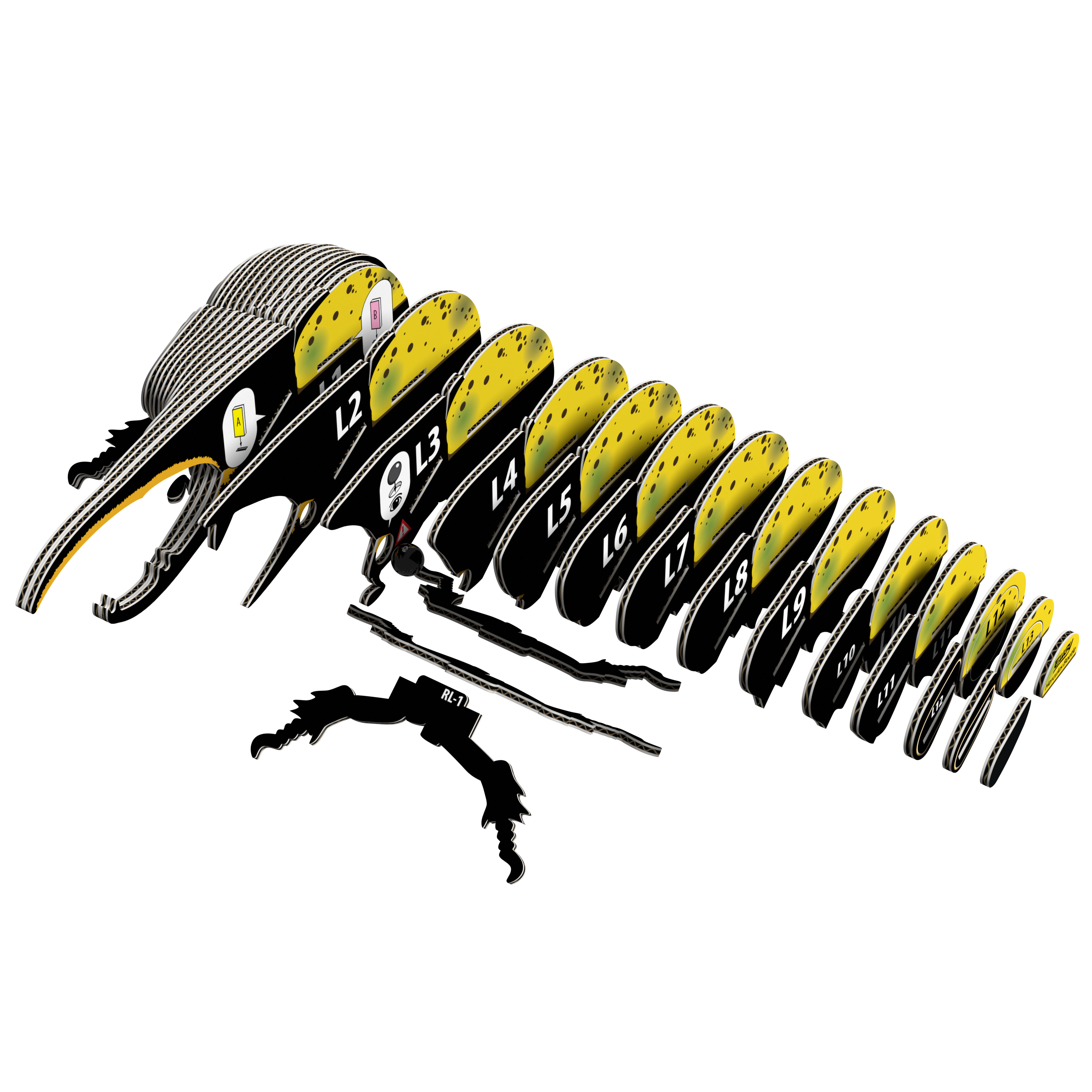 EUGY Hercules Beetle 3D Puzzle - contains 42 puzzle pieces