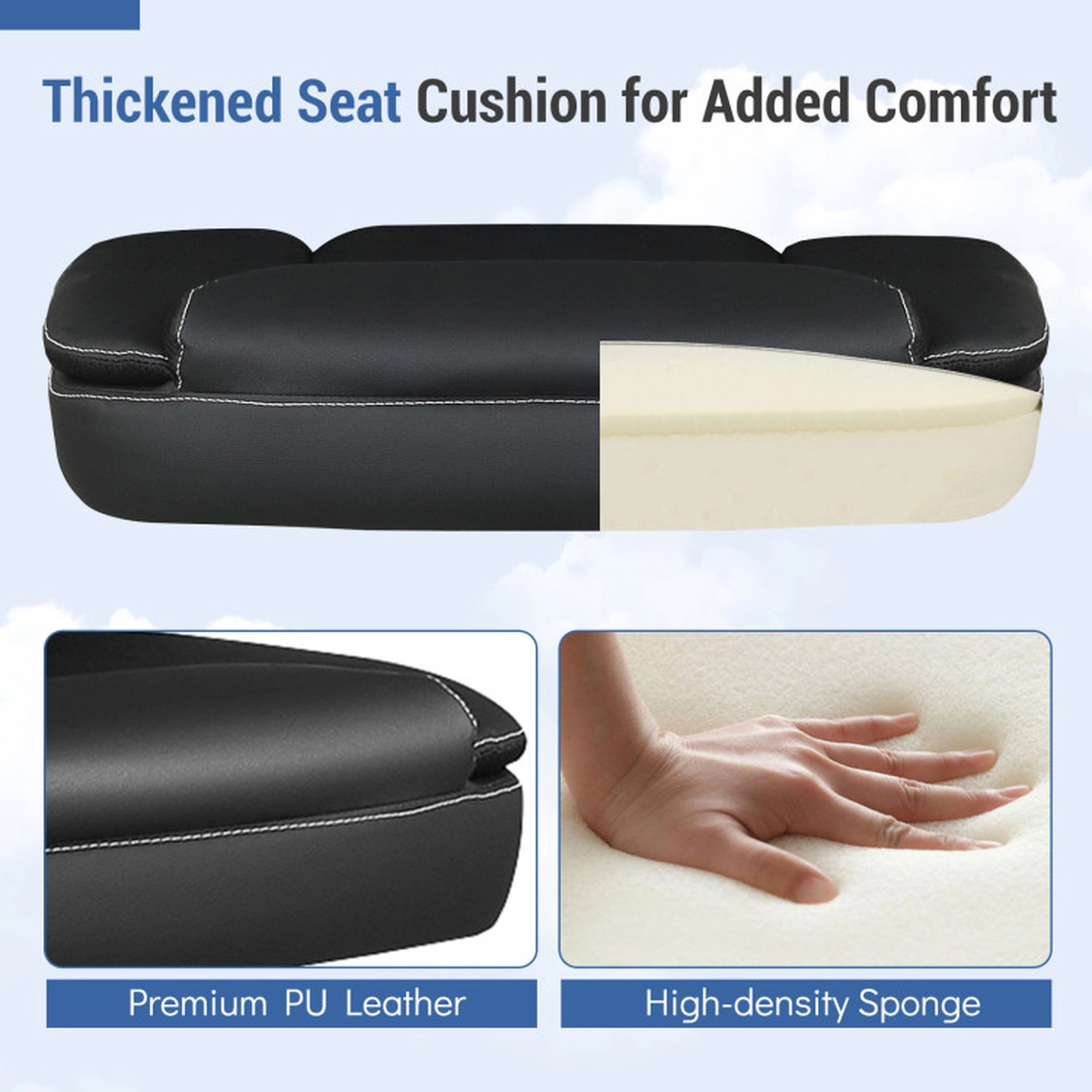 SUGIFT Ergonomic Leather Office Chair with Rocking Function and Flip-Up Armrests 300-lb Capacity Black