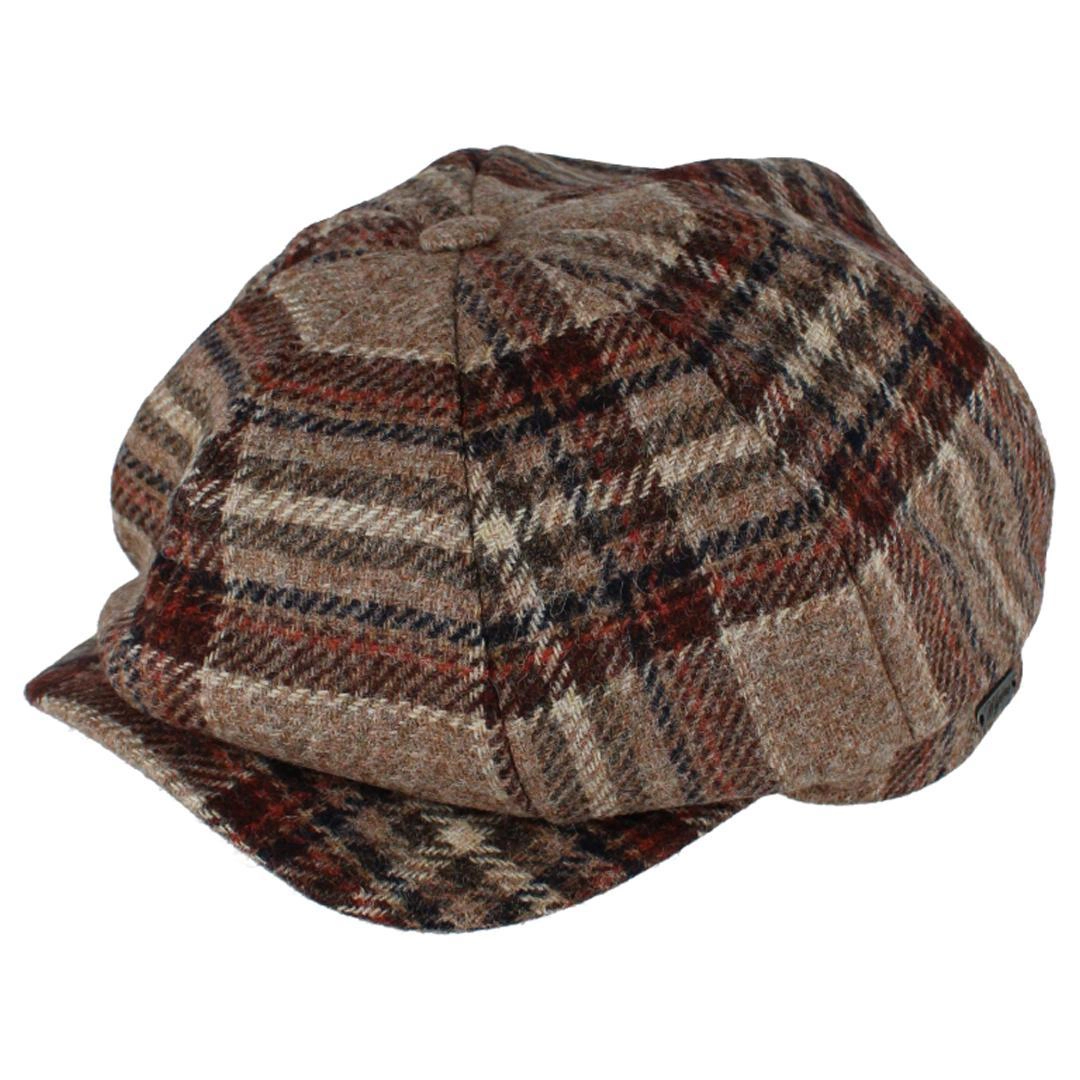 Wigens Men's Tweed Check Melange Classic Newsboy Cap