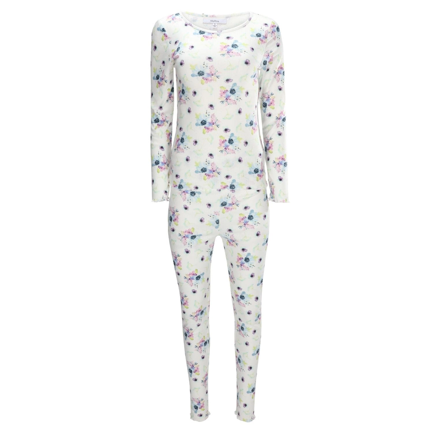 MeMoi Women's Scalloped Edge Floral Two-Piece PJ Set