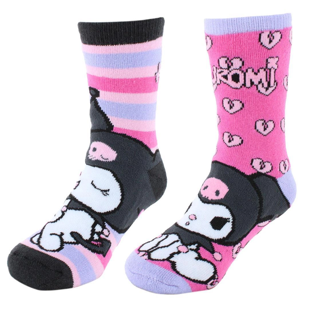 Textiel Trade Girl's Sanrio Hello Kitty Kuromi Non-Slip Socks (2 Pair)