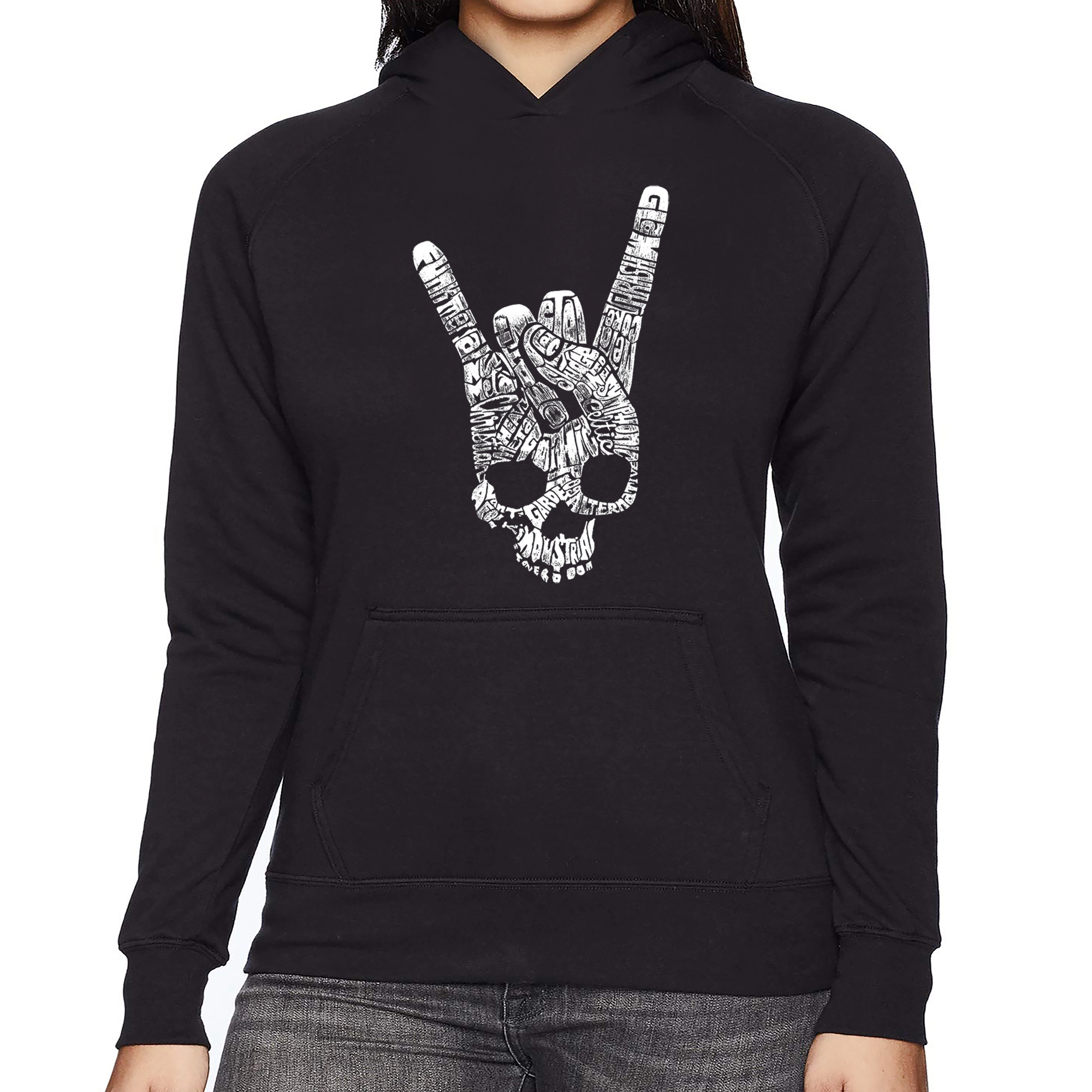 LA Pop Art Heavy Metal Genres - Women's Word Hooded Sweatshirt