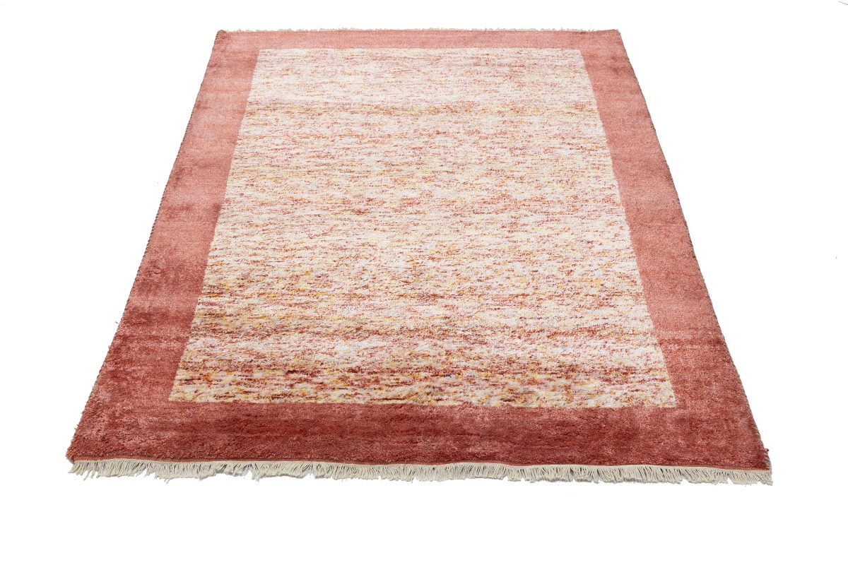 Magic Rugs Maroon Red Border Tribal 4'6X6'5 Indo-Gabbeh Oriental Rug