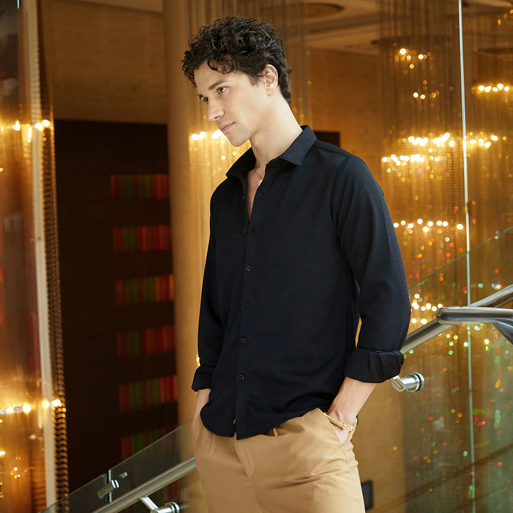 Waffle-Textured Shirt