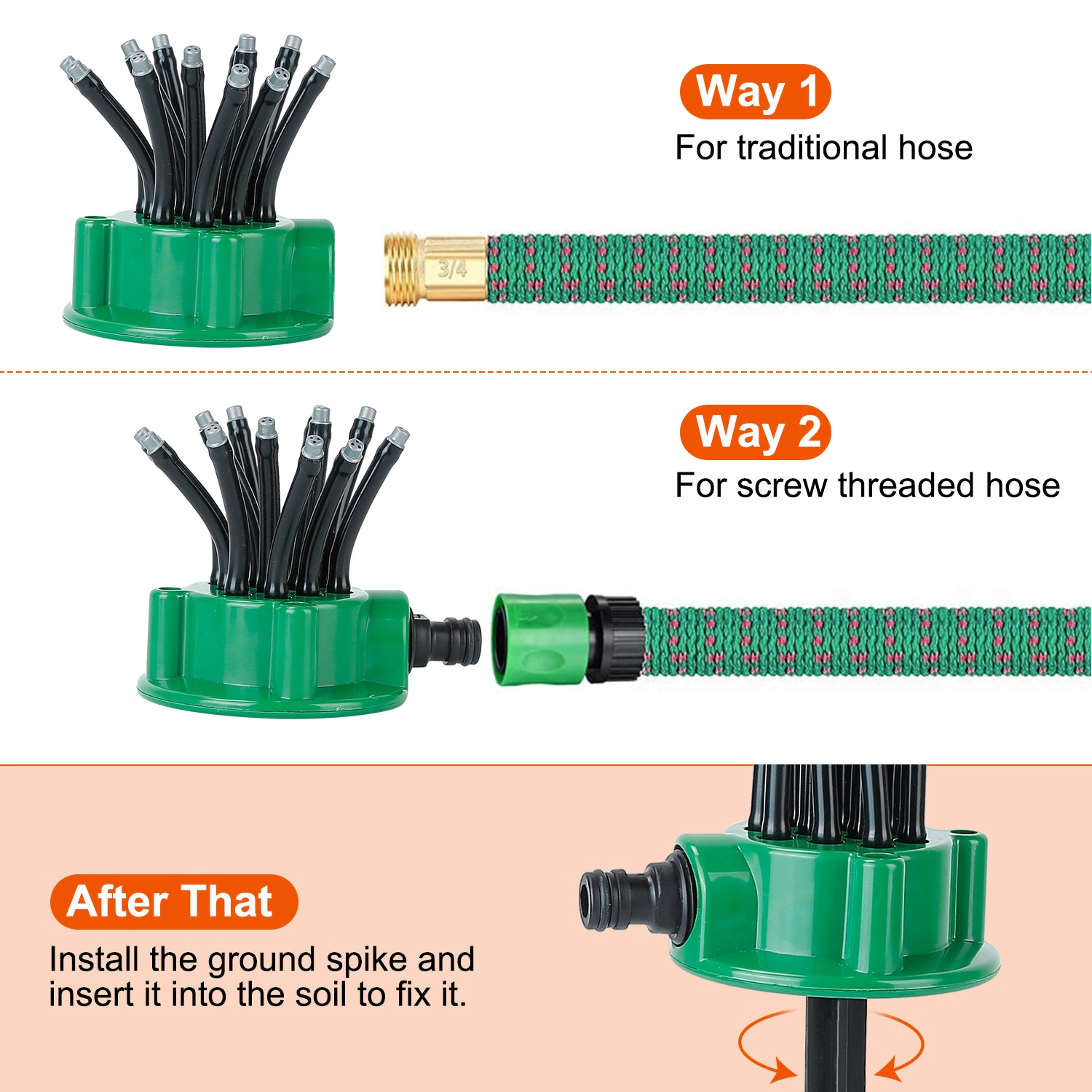 GBruno 360-Degree 12-Tube Lawn Sprinkler