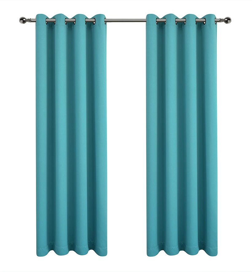 Kate Aurora Teal 2 Piece Grommet Top Blackout Curtain Panels For Extra Long Windows - 95 in. Long