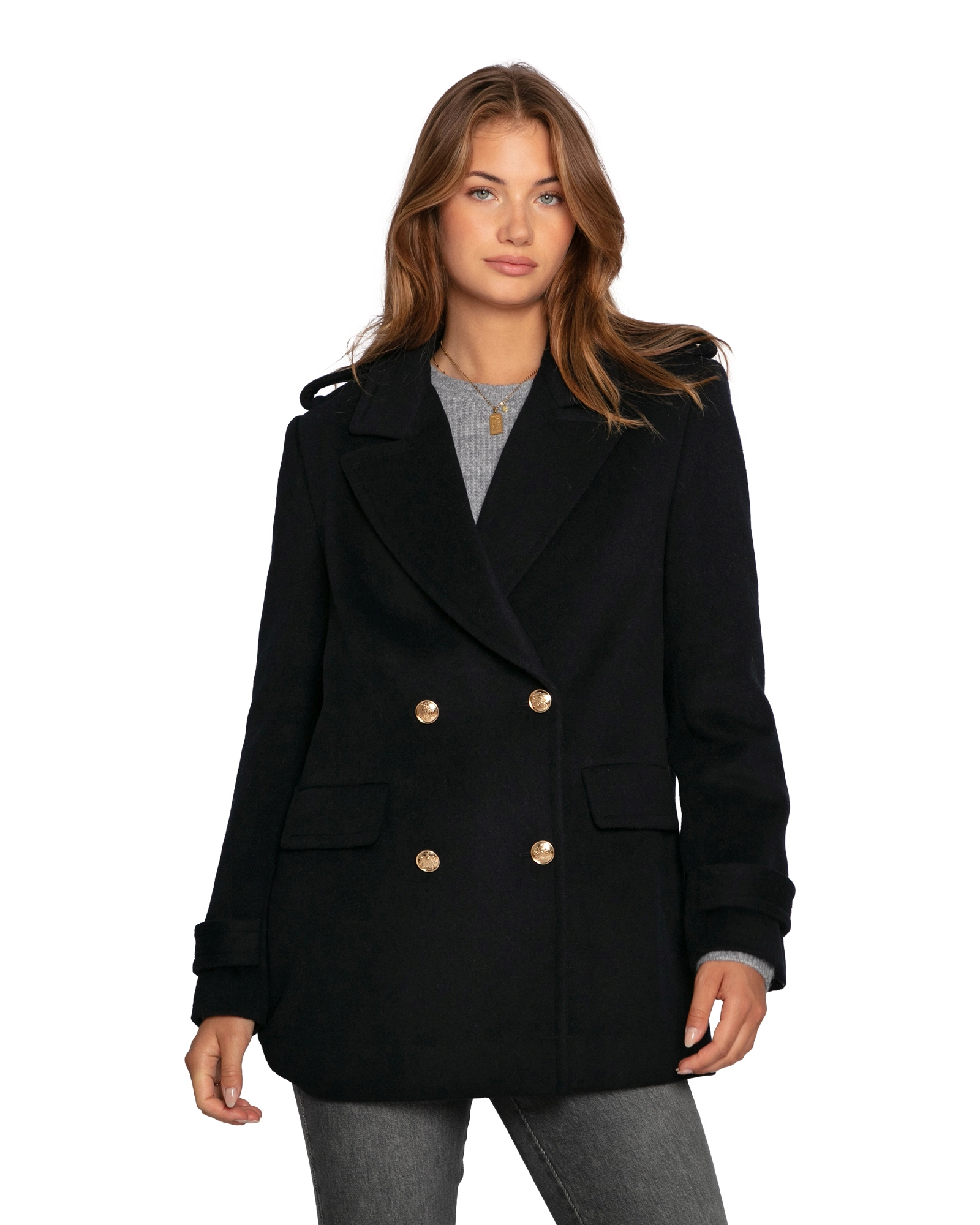 Belle & Bloom Harbour Military Wool Blend Pea Coat