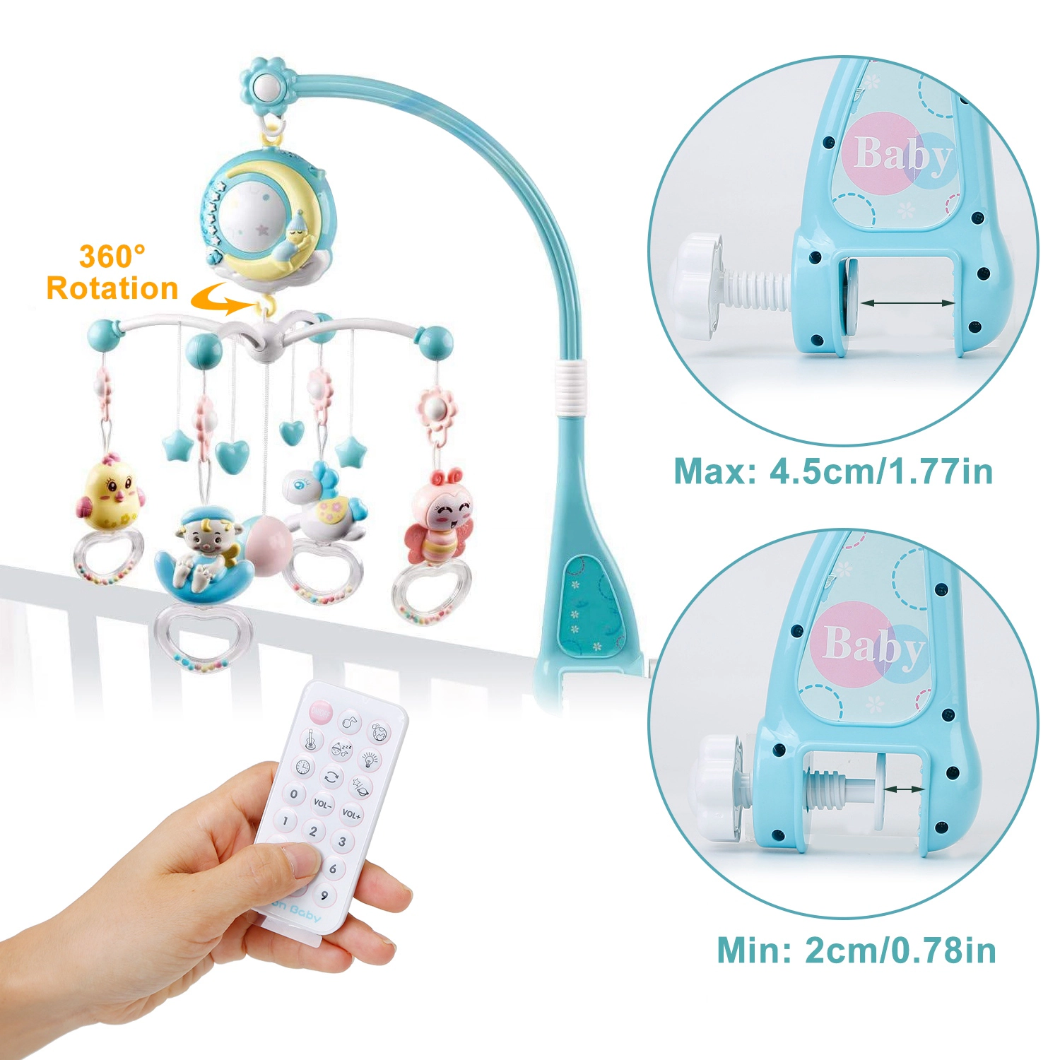 GBruno Kids' Musical Crib Mobile With Star Projector