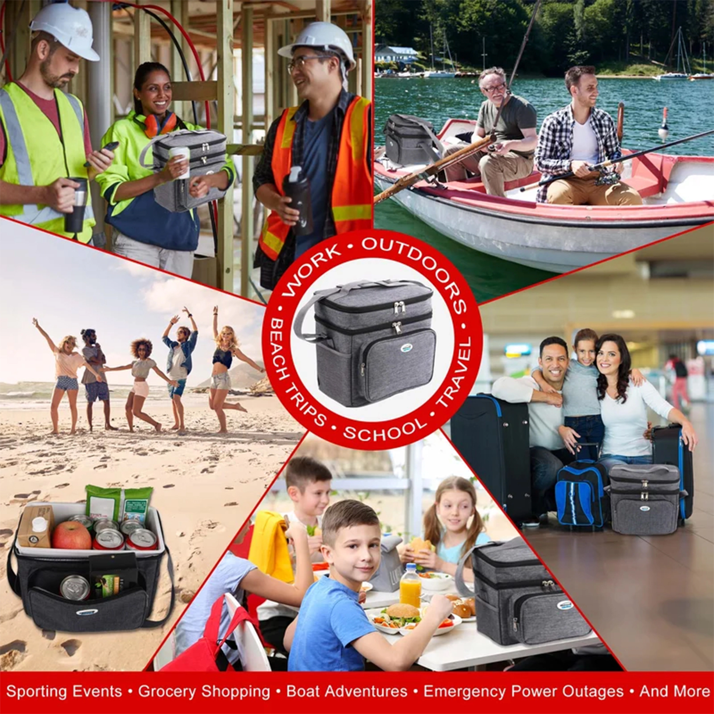 Brentwood Kool Zone 6 Can Insulated Cooler Bag with Hard Liner