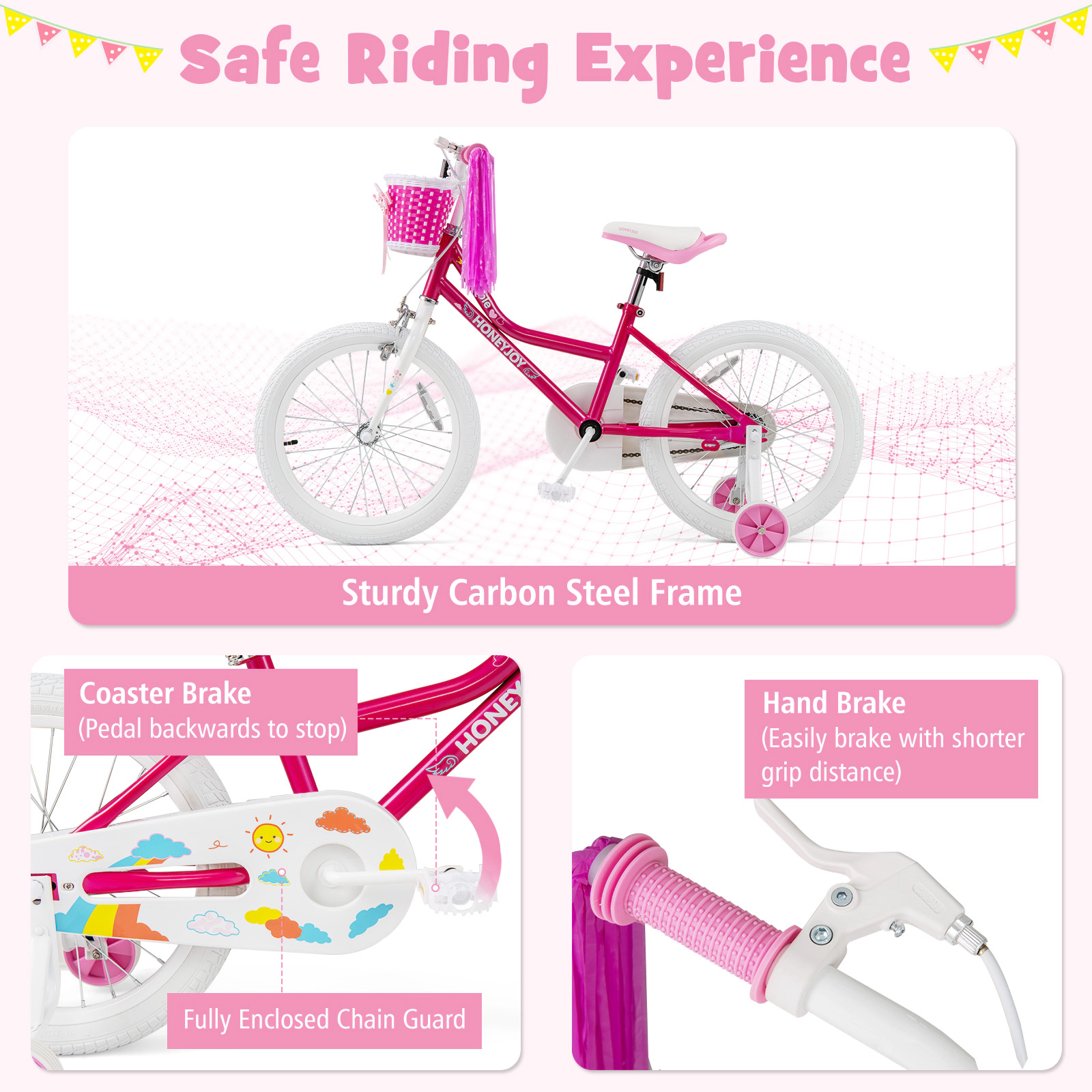 Hivvago Kids Bicycle 18 Inch Toddler and Kids Bike with Training Wheels for 6-8 Year Old Kids