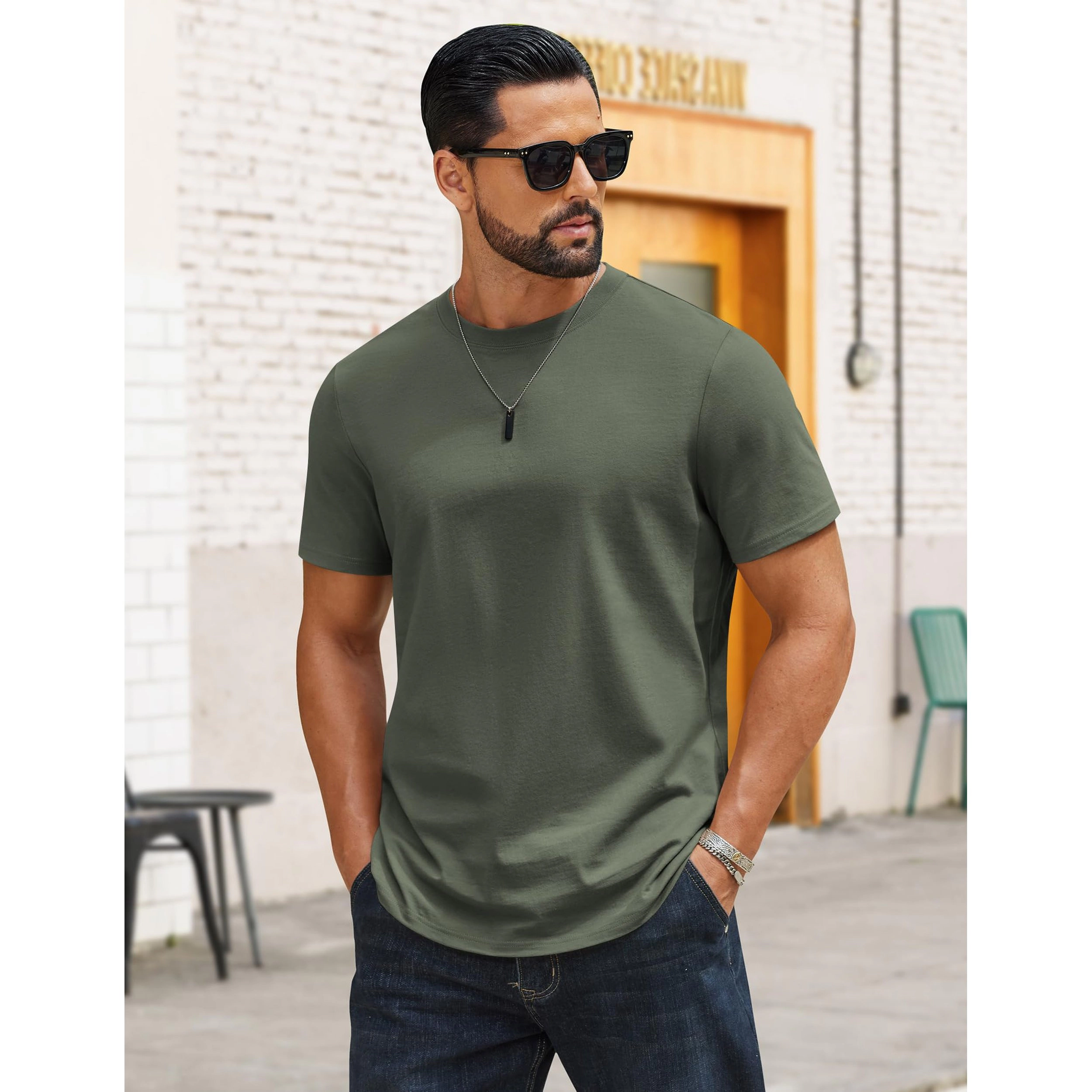 COOFANDY Men's Regular Fit Crew Neck Short Sleeve Casual T-Shirt