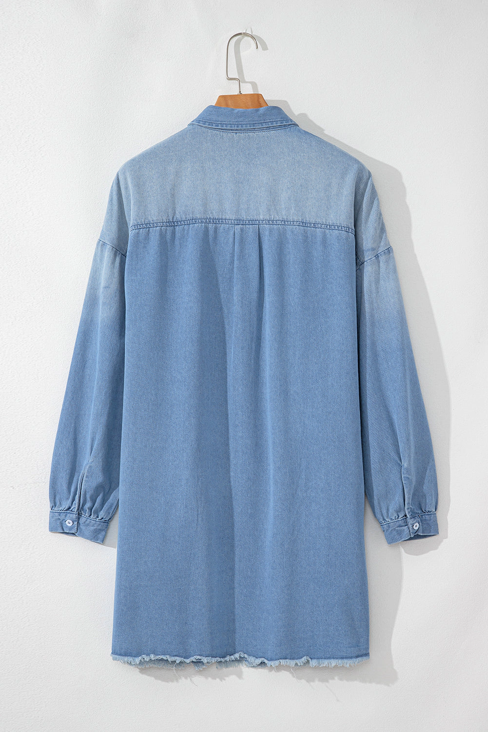 Threaded Pear Women's Journee Medium Washed Denim Shirt Dress