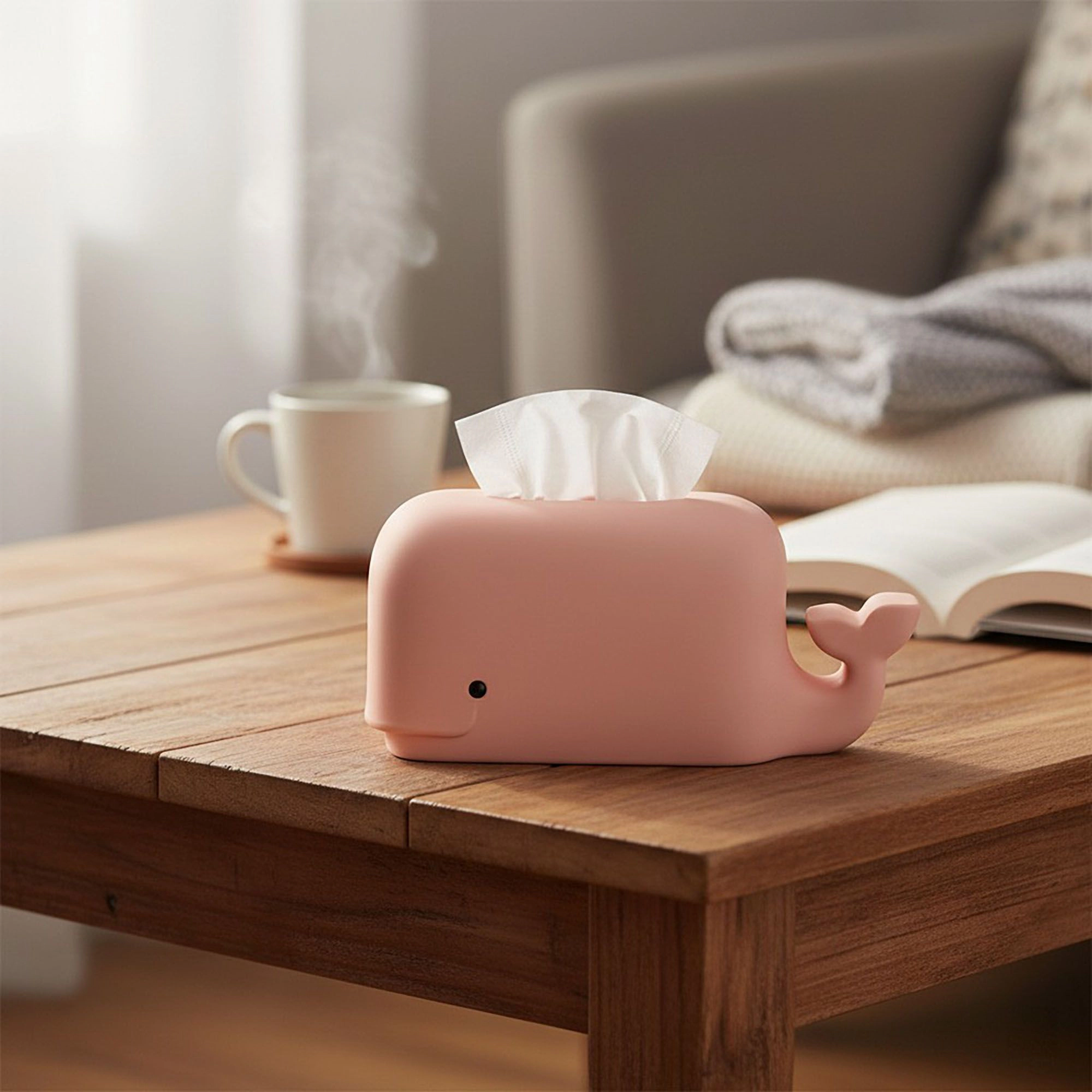 Alilang Unisex Whale Shape Tissue Box Cover Soft Decorative Tabletop Holder