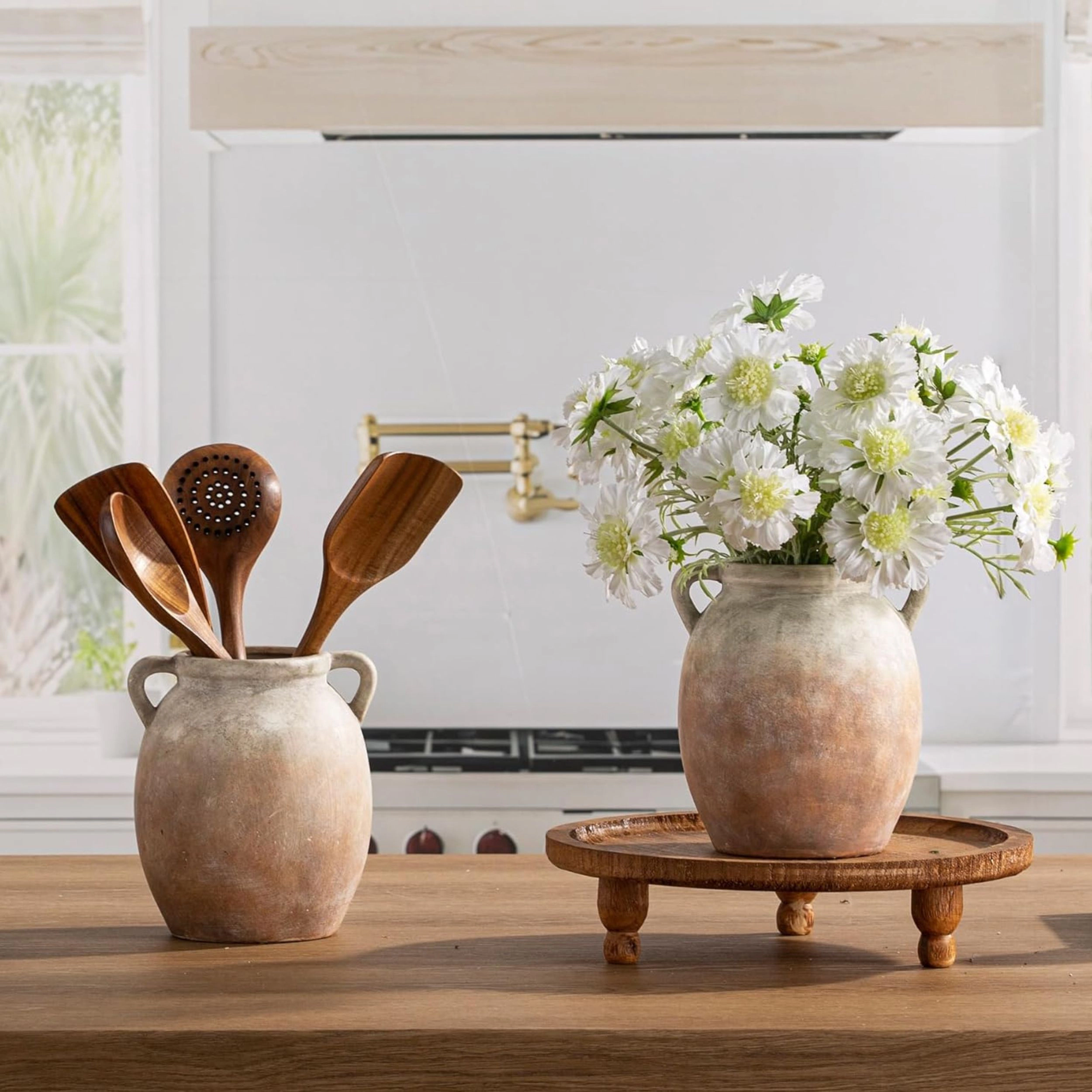 Stock Preferred 7.6 Inch Rustic Ceramic Flower Vase Farmhouse Terracotta Decorative