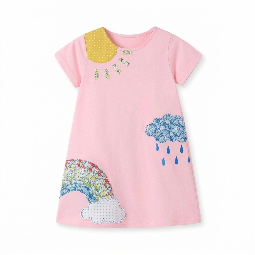 MyKids-USA Girls Cotton Cap Sleeve Tee, Pink