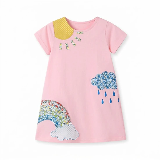MyKids-USA Girls Cotton Cap Sleeve Tee, Pink