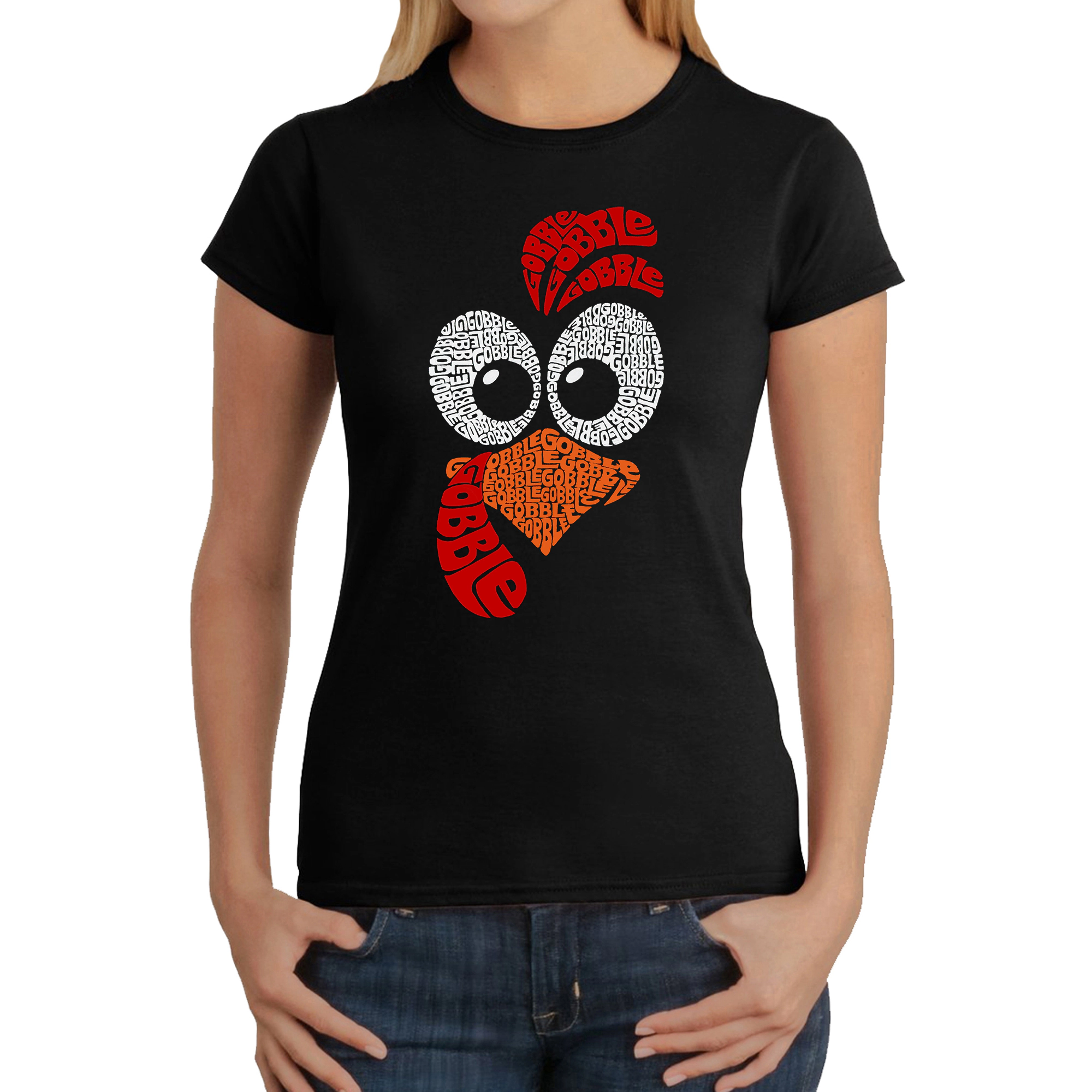 LA Pop Art Women's Word T-Shirt - Turkey Face