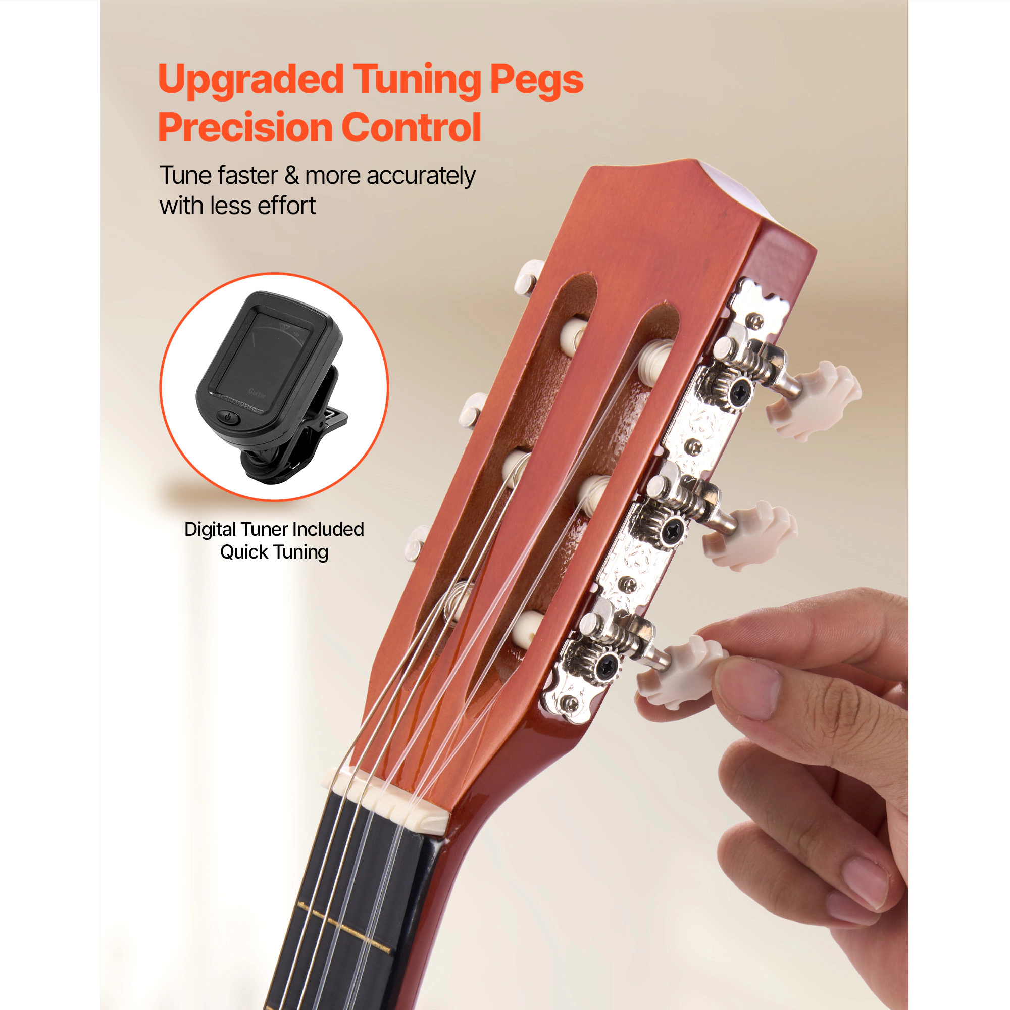 HONGGE Classical Guitar 30 Inch Wood Starter Kit for Beginners with Nylon Strings Gig Bag Strap Tuner