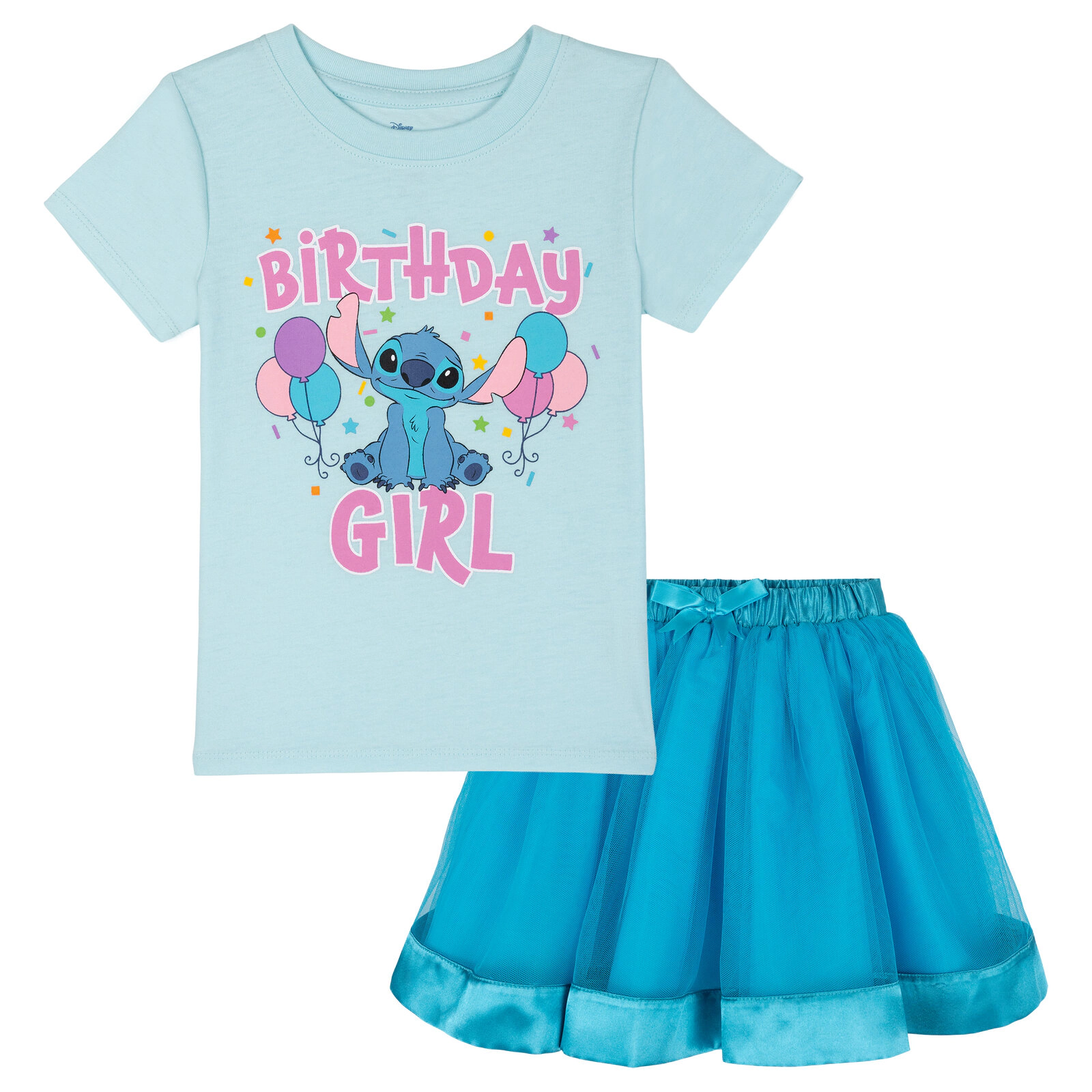 Disney Girls' 2-Piece Short Sleeve T-Shirt and Skirt Set