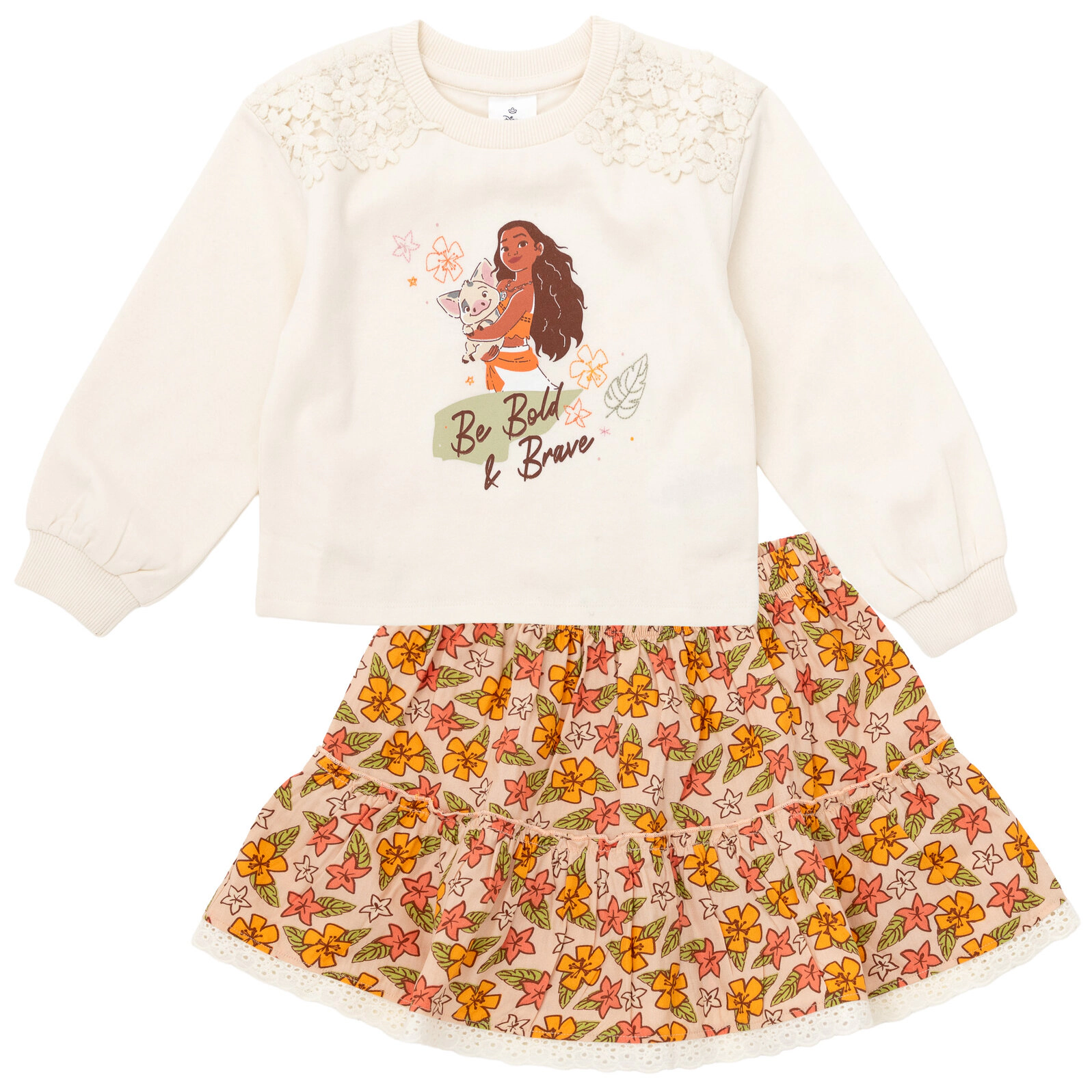 Disney Girls' 2-Piece Sweatshirt and Skirt Set