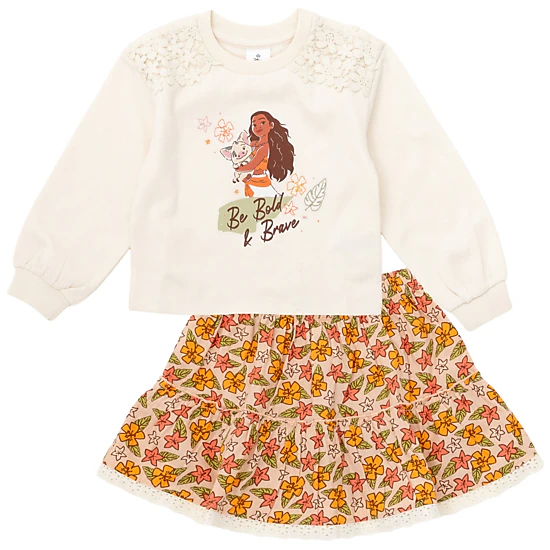 Disney Girls' 2-Piece Sweatshirt and Skirt Set