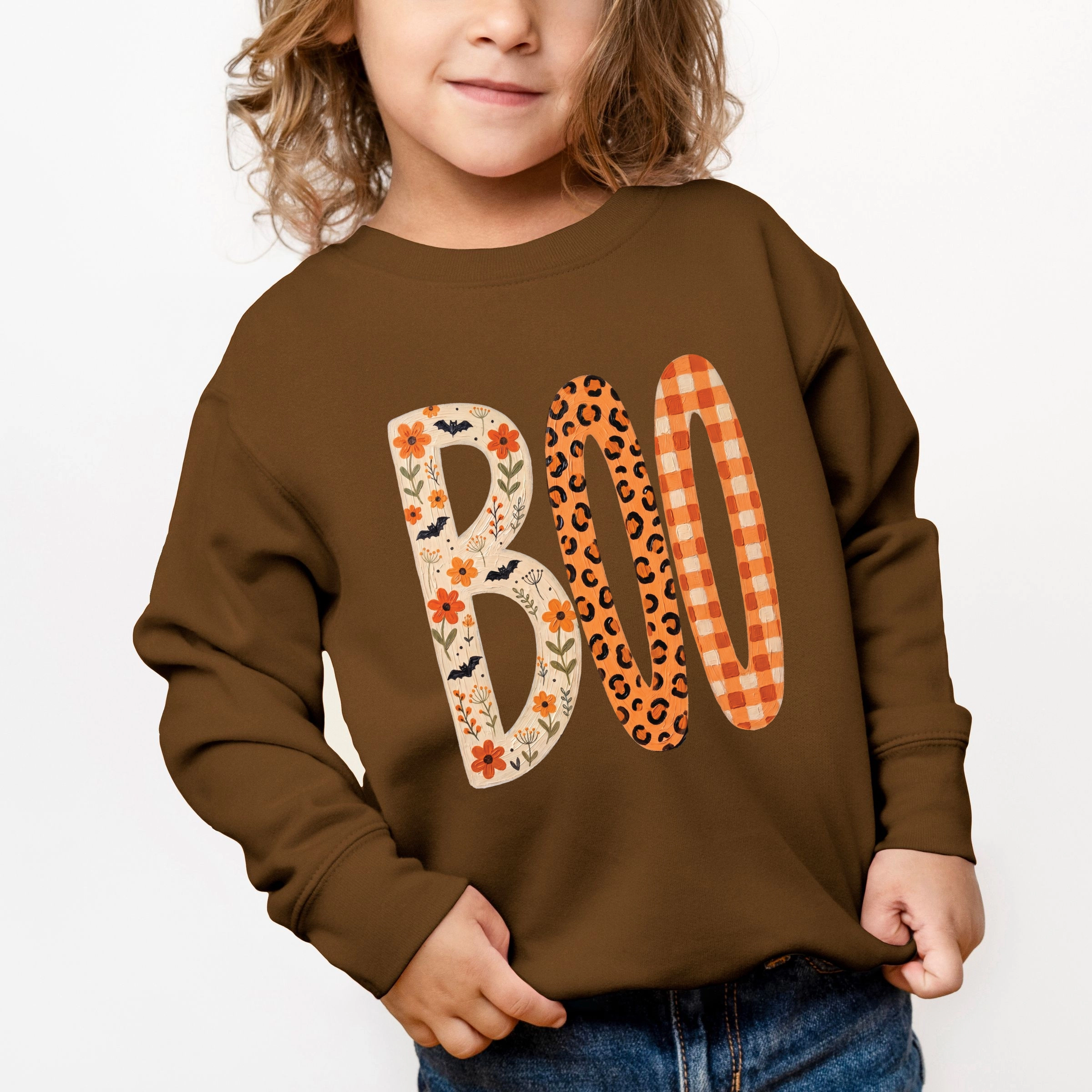 The Juniper Shop - Toddler Graphic Sweatshirt Boo Tall Pattern