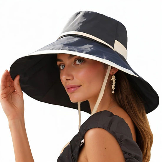 Anna-Kaci Women's Wide Brim Soft Sun Hat with Tie Strap Lightweight Casual Headwear