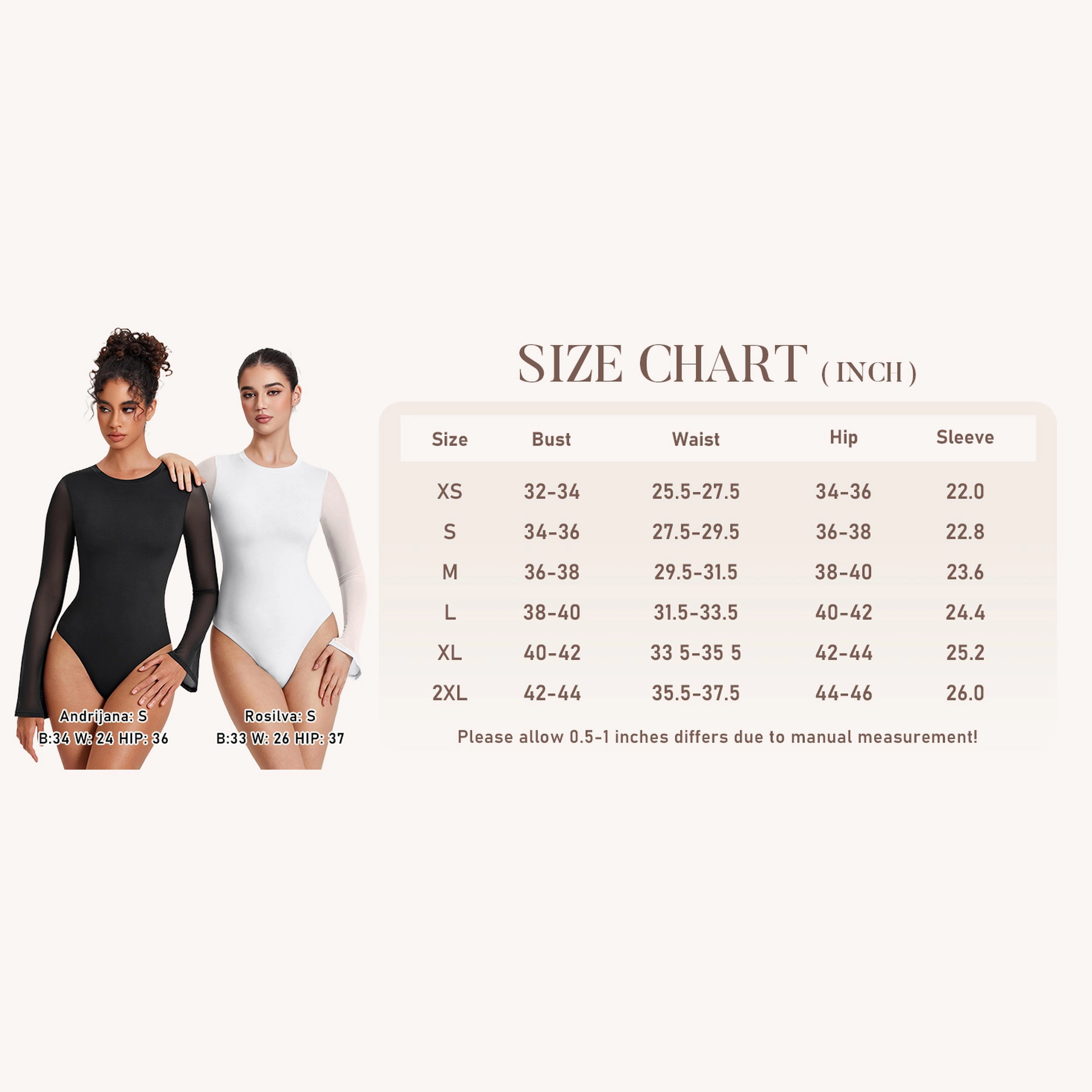 Avidlove Women's Mesh Bell Long Sleeve Crew Neck Bodysuit