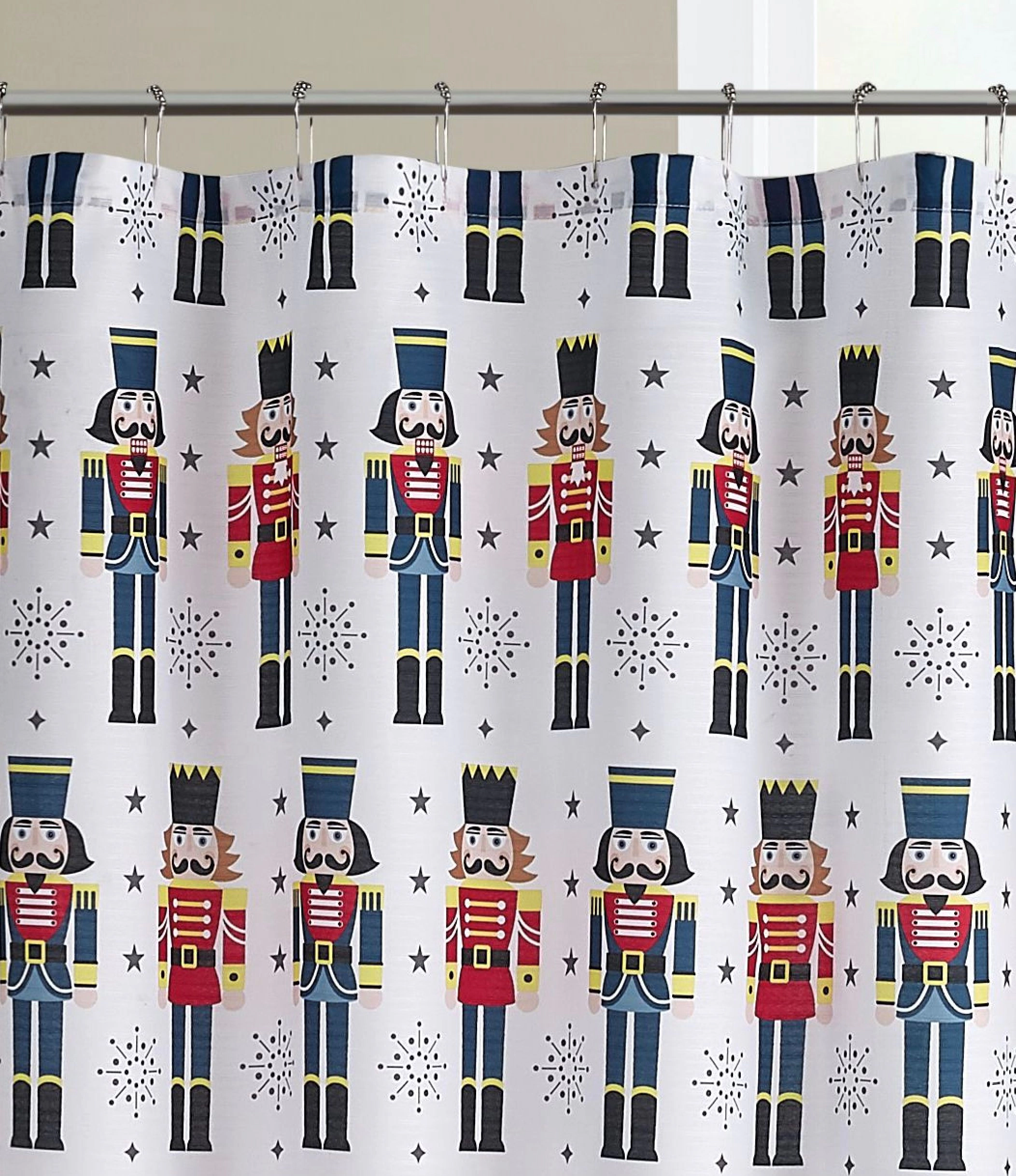 Kate Aurora Holiday Living Christmas Nutcrackers Fabric Shower Curtain