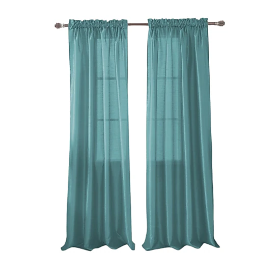 RT Designers Fau x Silk Nikki Rod Pocket Window Curtain Panel 54 x 84 Teal