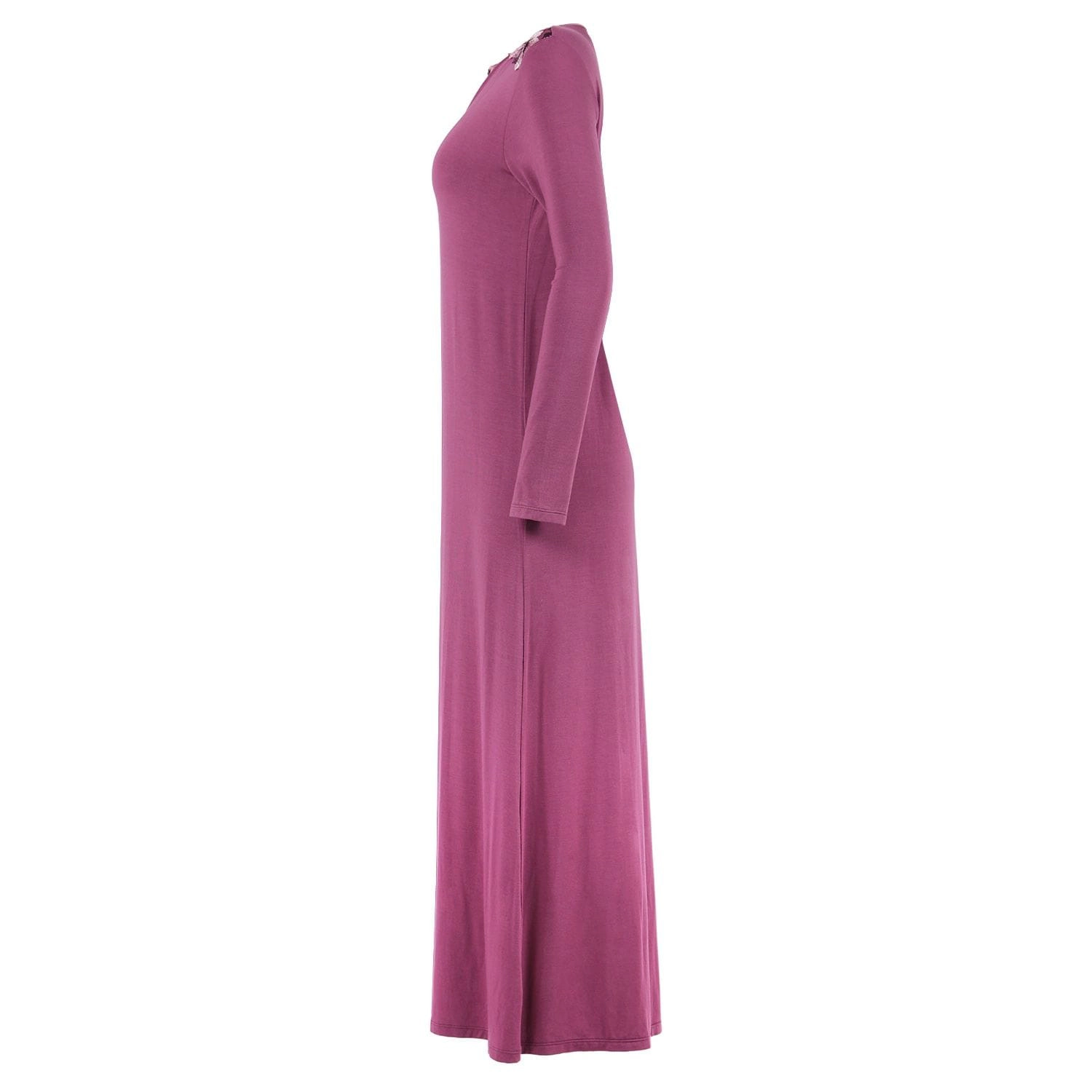 MeMoi Women's Floral Embroidered Full-Length Shoulder Gown