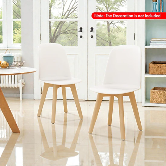 Hivvago Comfortable Two-Piece Dining Chair Set with Tilt Backrest and Solid Beech Wood Legs