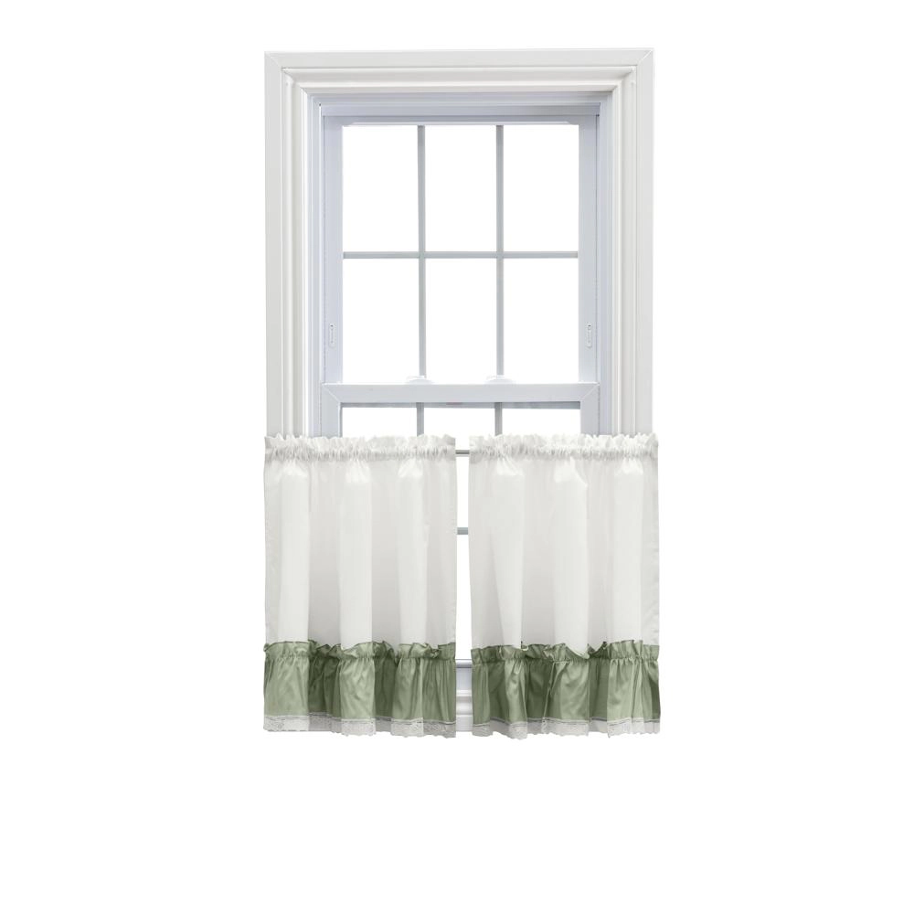 Ellis Curtain Madelyn Ruflled Victorian 1.5 Rod Pocket Window Curtain Tiers