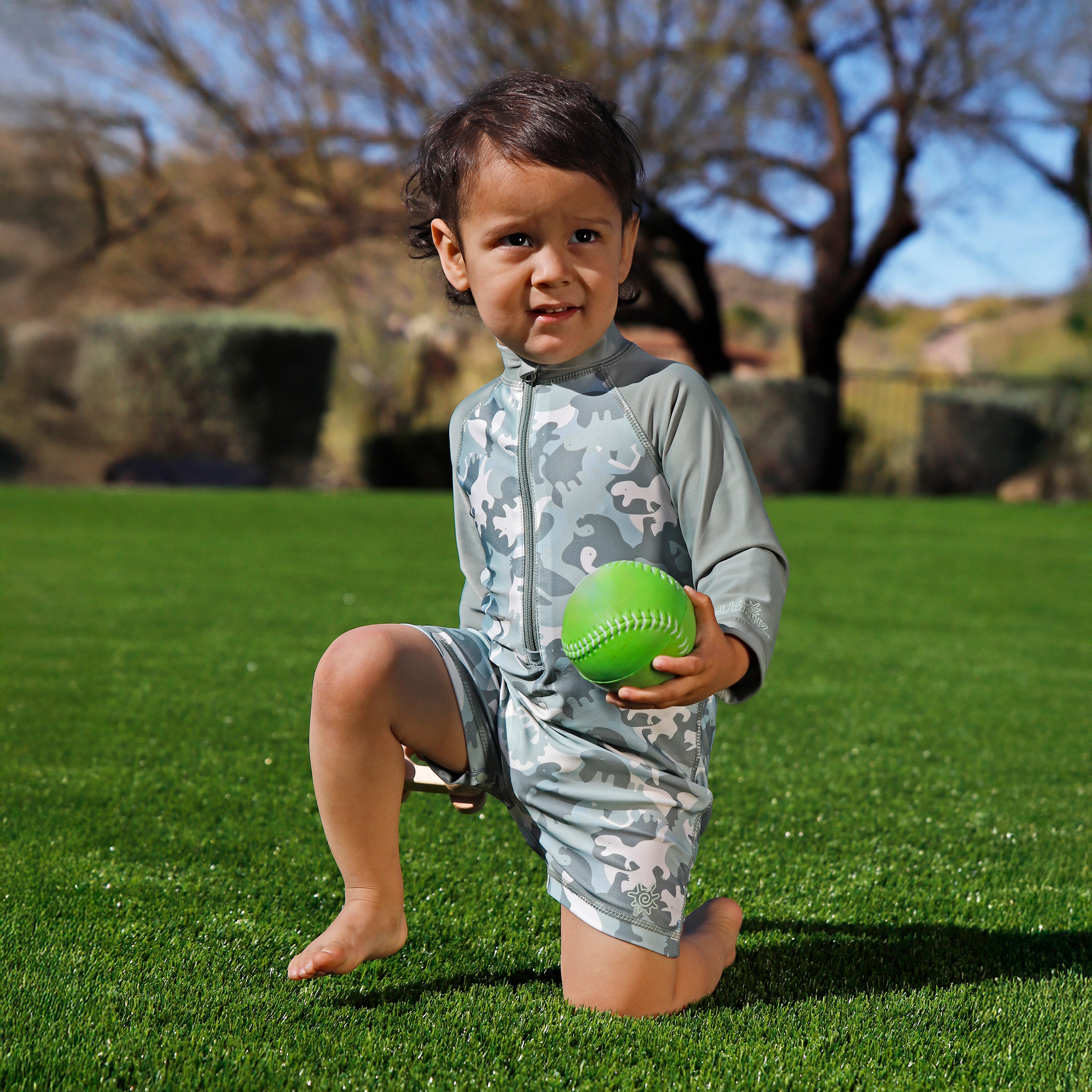 UV Skinz Baby Boy's Long Sleeve Swim Romper