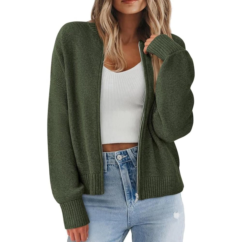 Urban Retreat Womens Ribbed Knit Chunky Cardigan Sweater