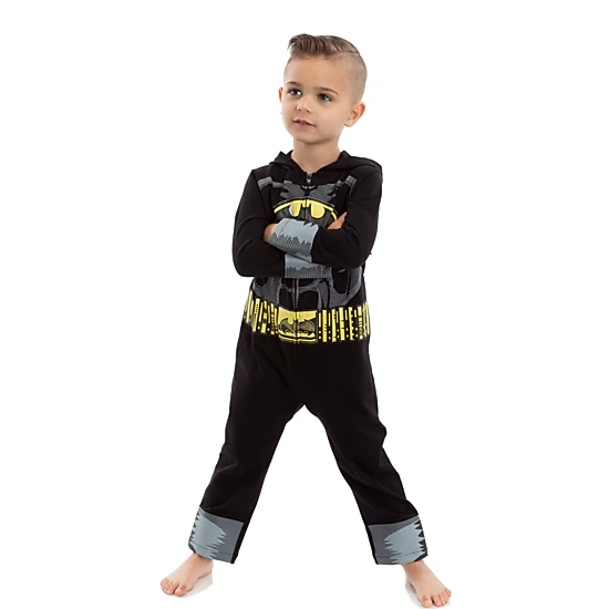 DC Comics Justice League Batman Cosplay Fleece Hooded Coverall with Cape