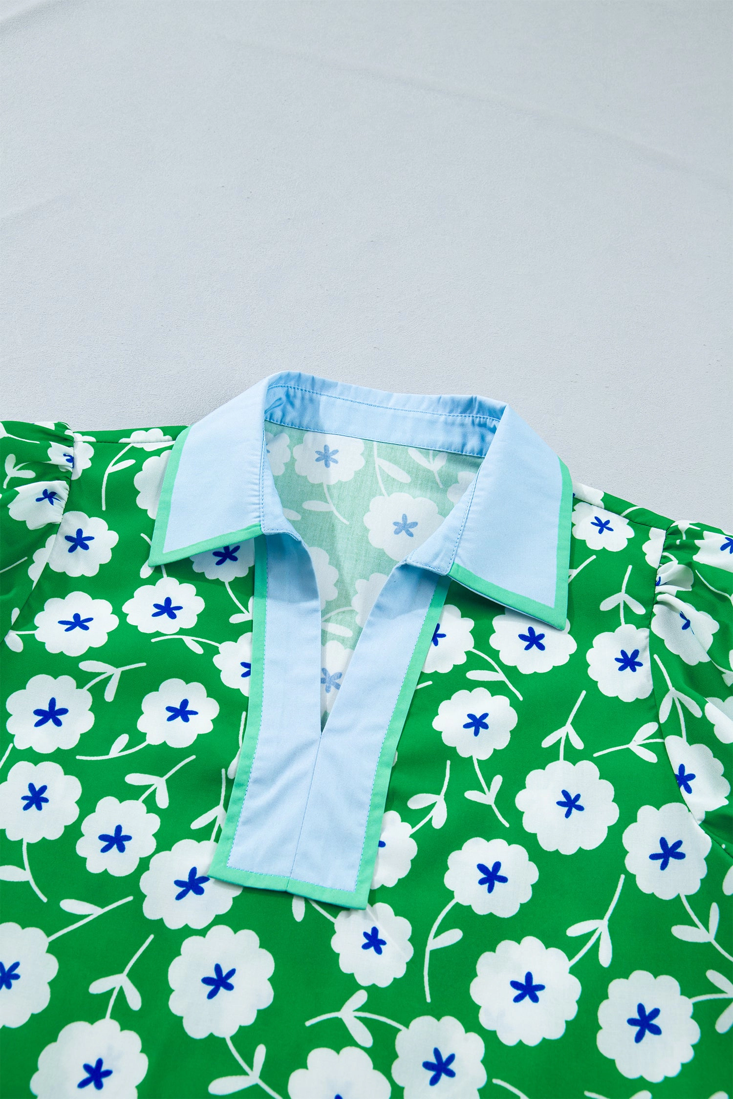 Threaded Pear Antonella Collar Short Sleeve Blouse