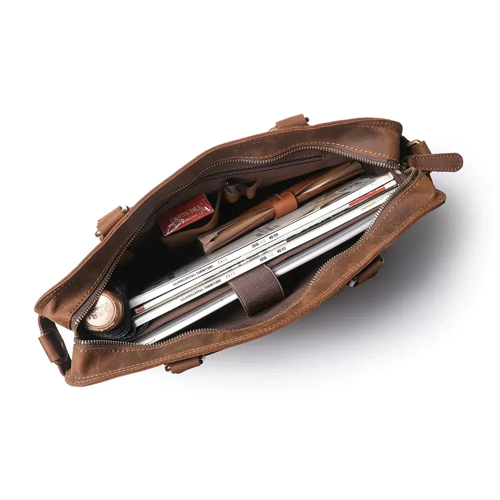 Steel Horse Leather Unisex The Viggo Briefcase | Leather Messenger Bag