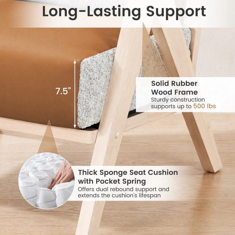 Hivvago Loveseat Sofa For Small Spaces With Throw Pillows Rubber Wood Frame Padded Seat