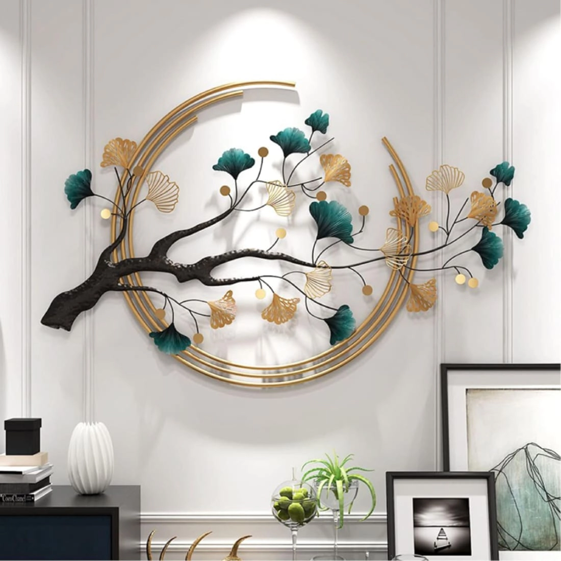 Living Hubss Ginkgo Leaf Metal Wall Art Decor