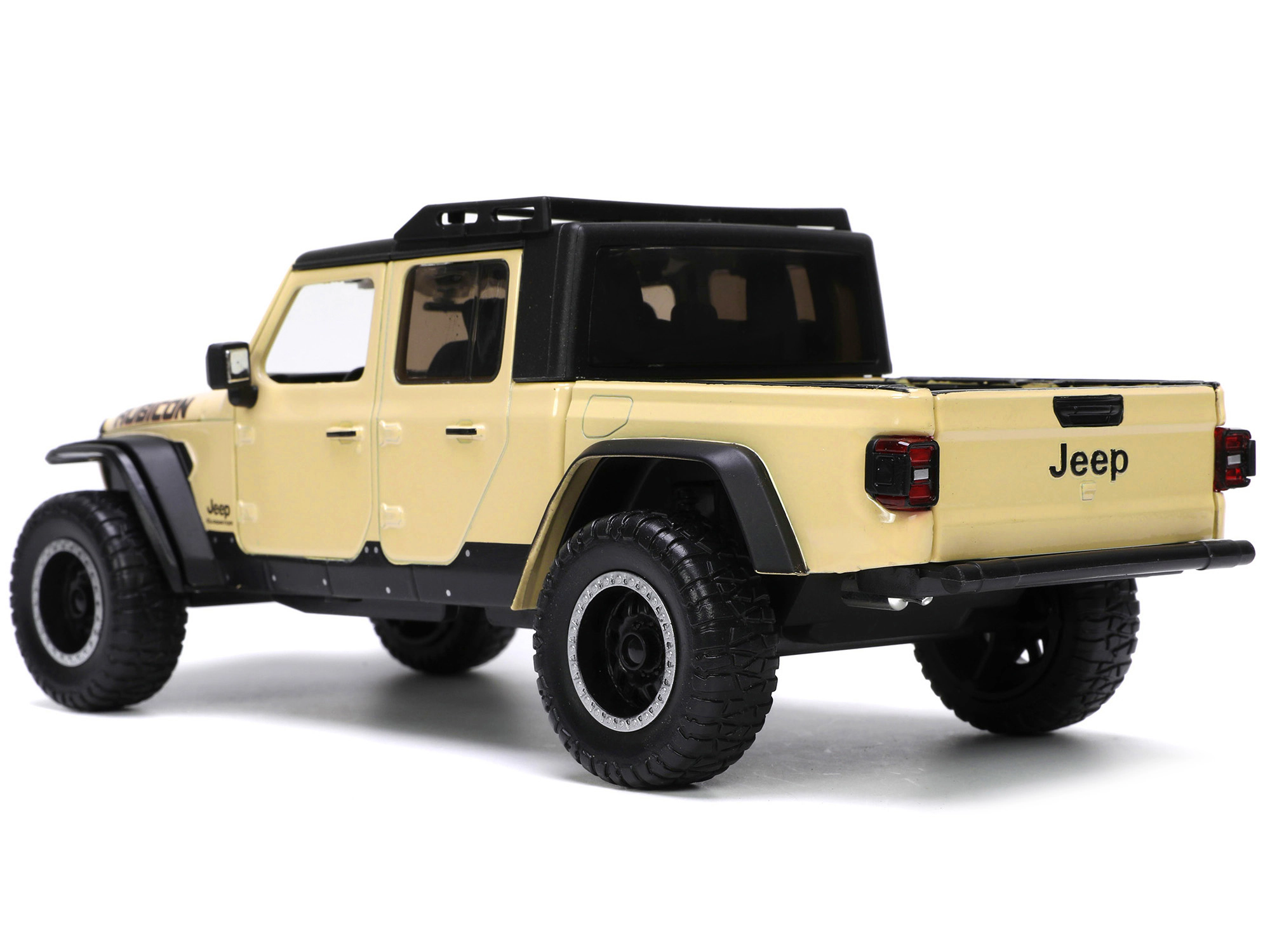 Jada 2020 Jeep Gladiator Rubicon Pickup Truck Cream with Roof Rack with Extra Wheels "Just Trucks" Series 1/24